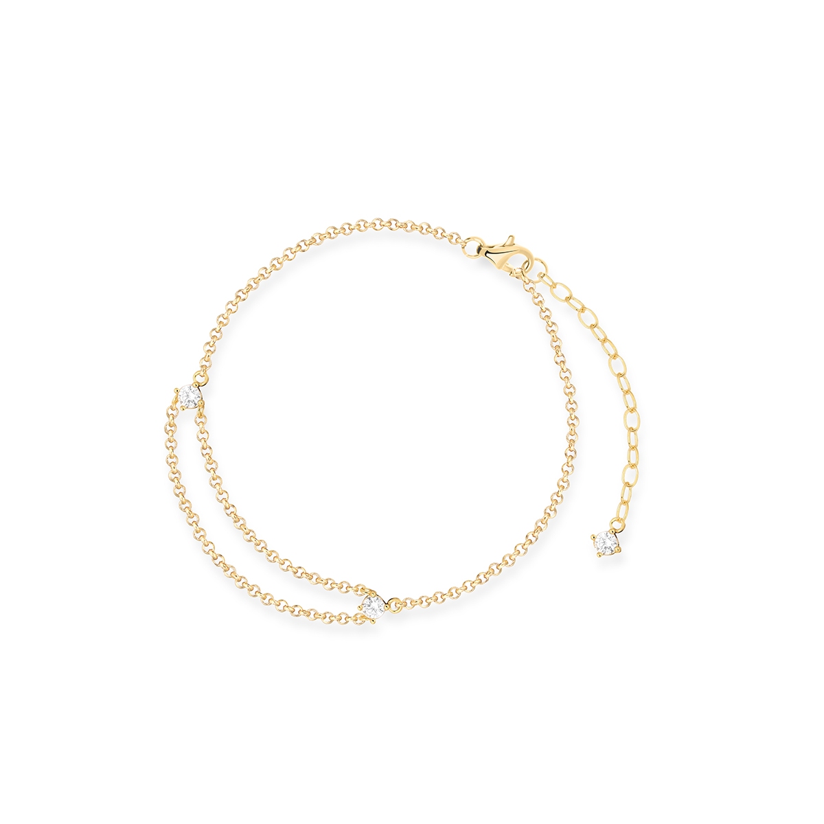 Bransoleta srebrna pozłacana z cyrkoniami