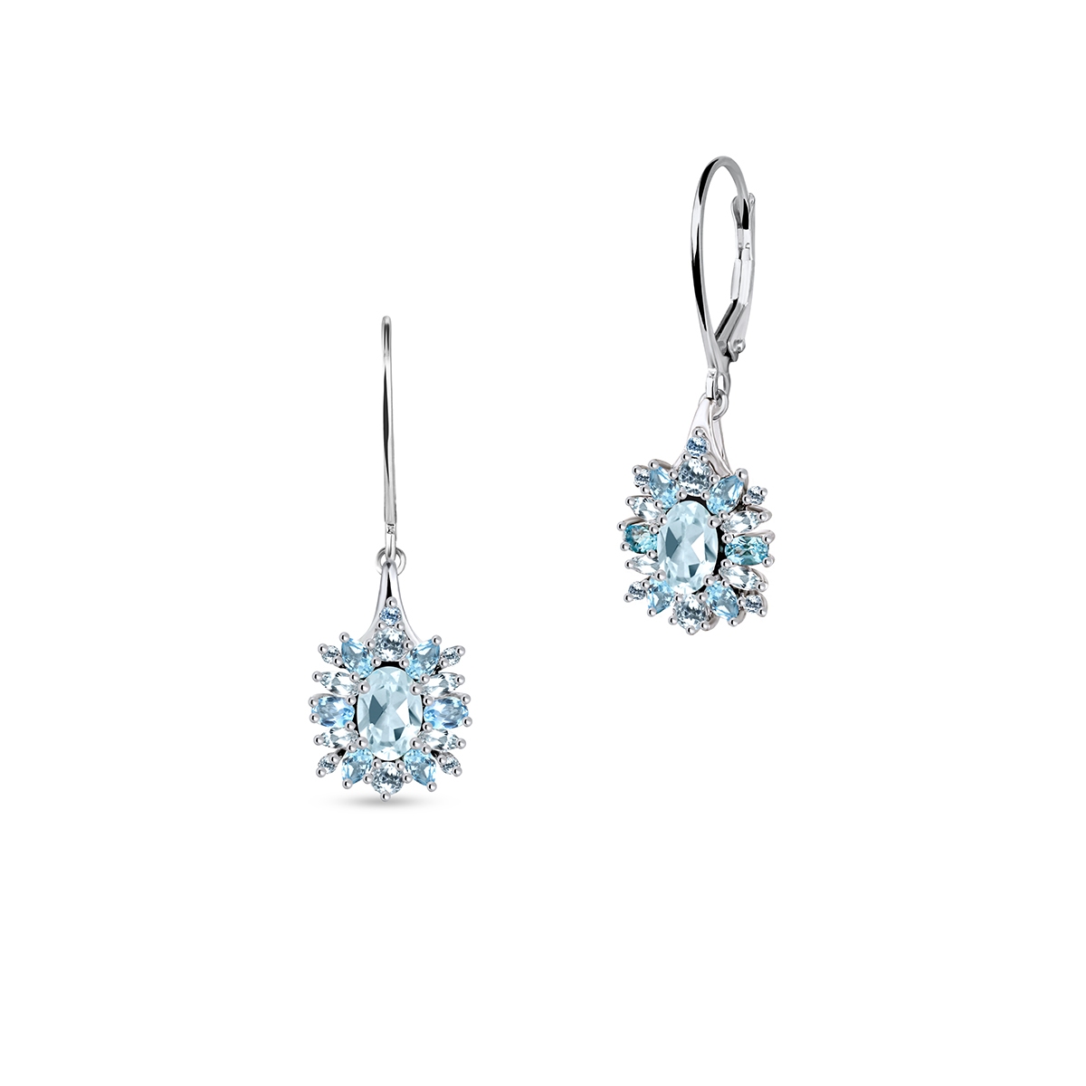 Kolczyki srebrne z topazami Szekspirowska