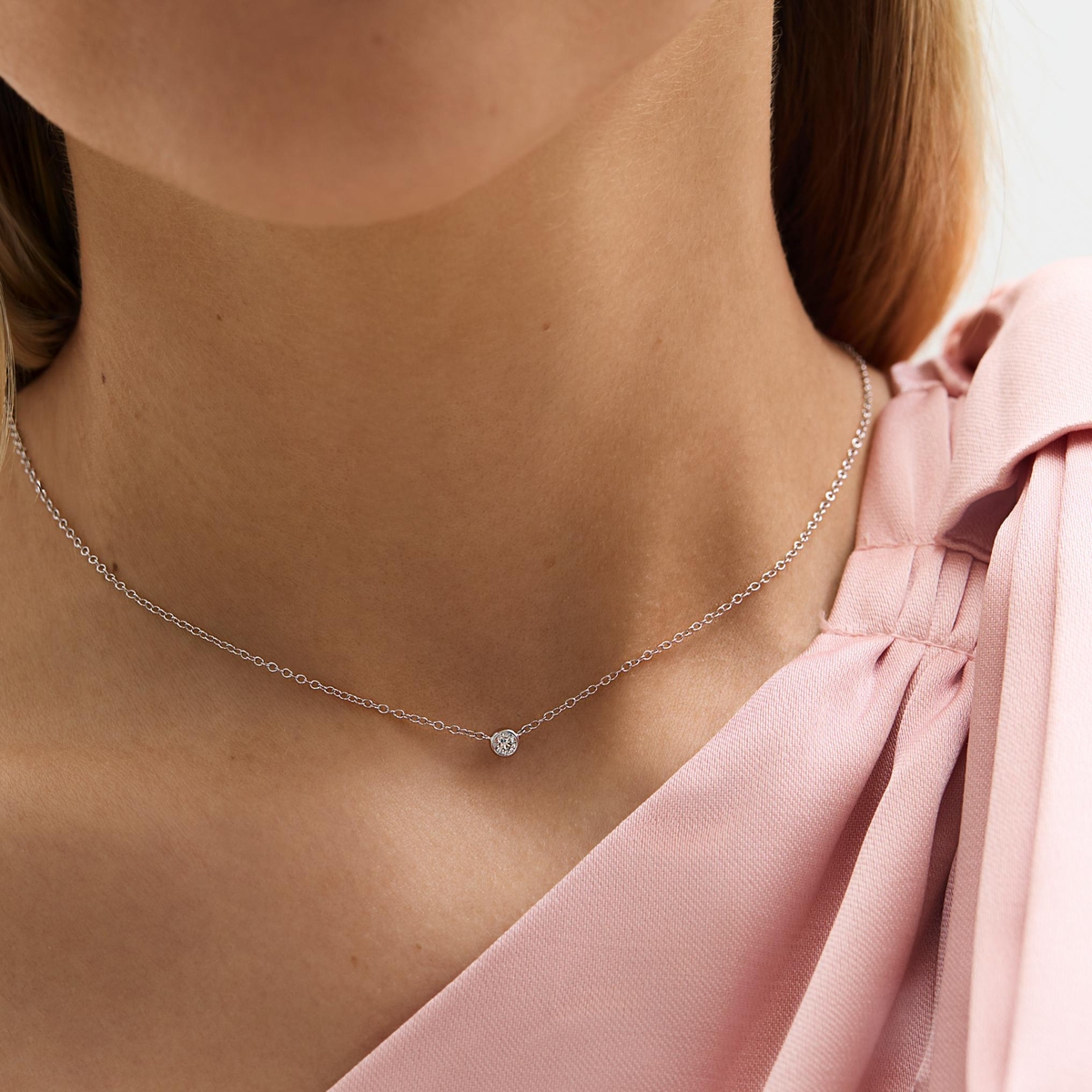 Naszyjnik srebrny z diamentem laboratoryjnym Czułość