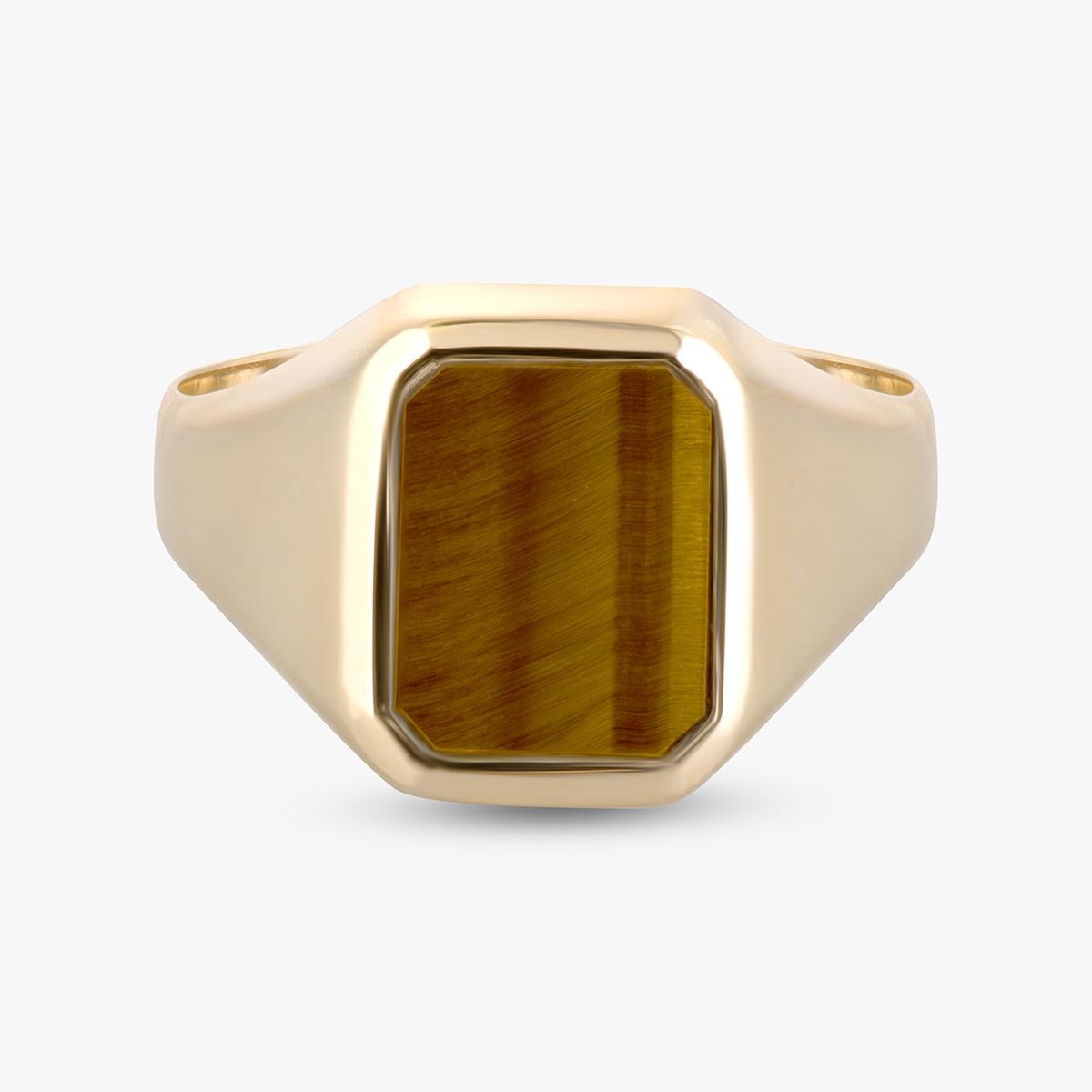 Sygnet złoty z tygrysim okiem