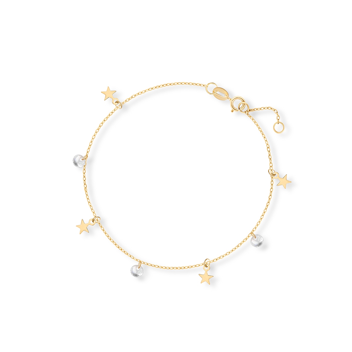Bransoletka złota celebrytka z gwiazdkami