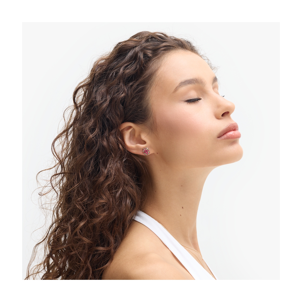 Kolczyki srebrne z różowymi topazami Szekspirowska