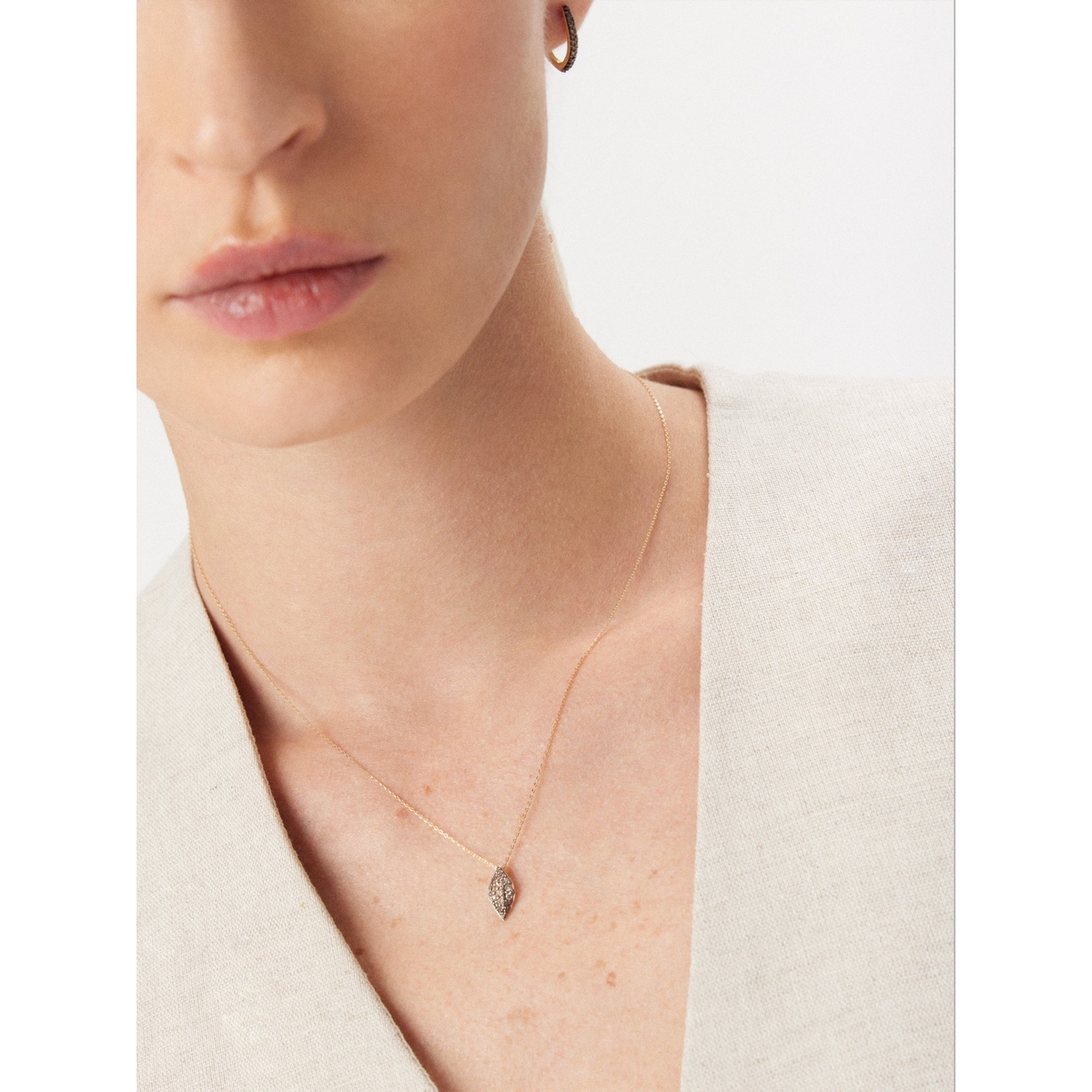 Kolczyki złote z brązowymi diamentami Karmelowa