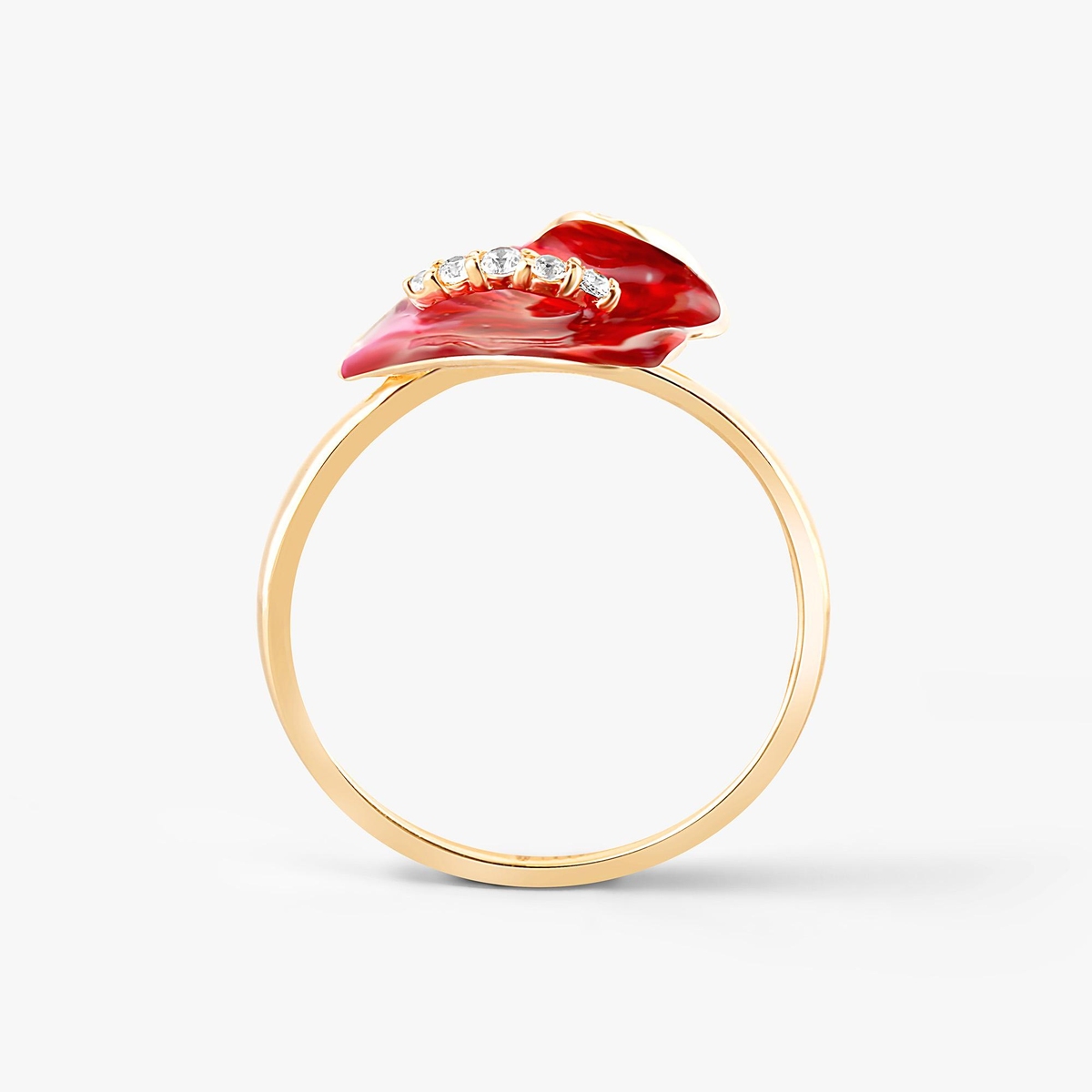 Pierścionek złoty Kwiaty Nocy Anturium