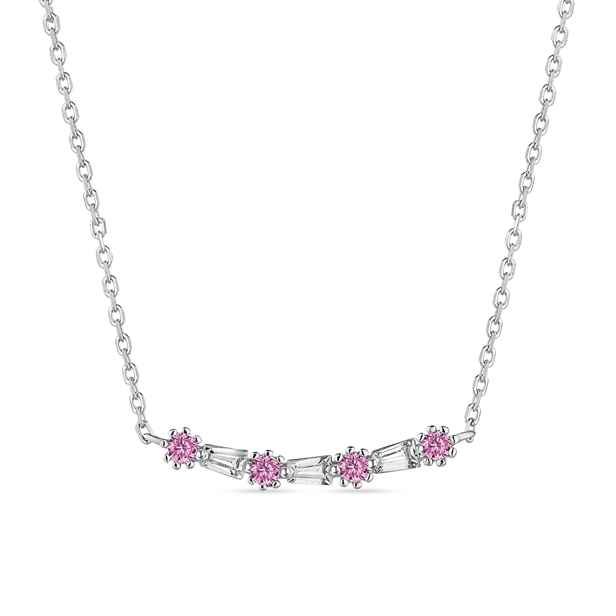 Naszyjnik srebrny z cyrkoniami