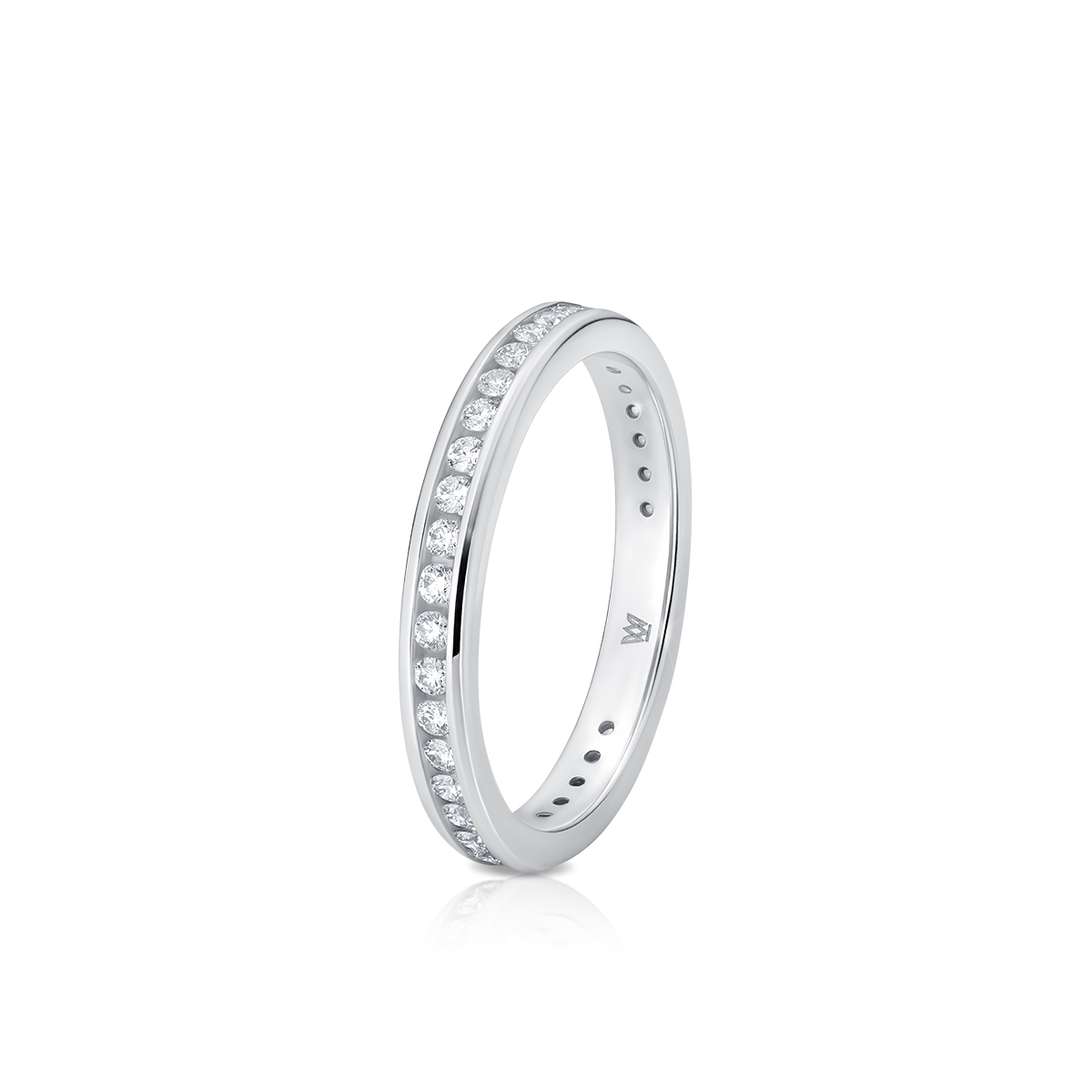 Pierścionek białe złoto z diamentami