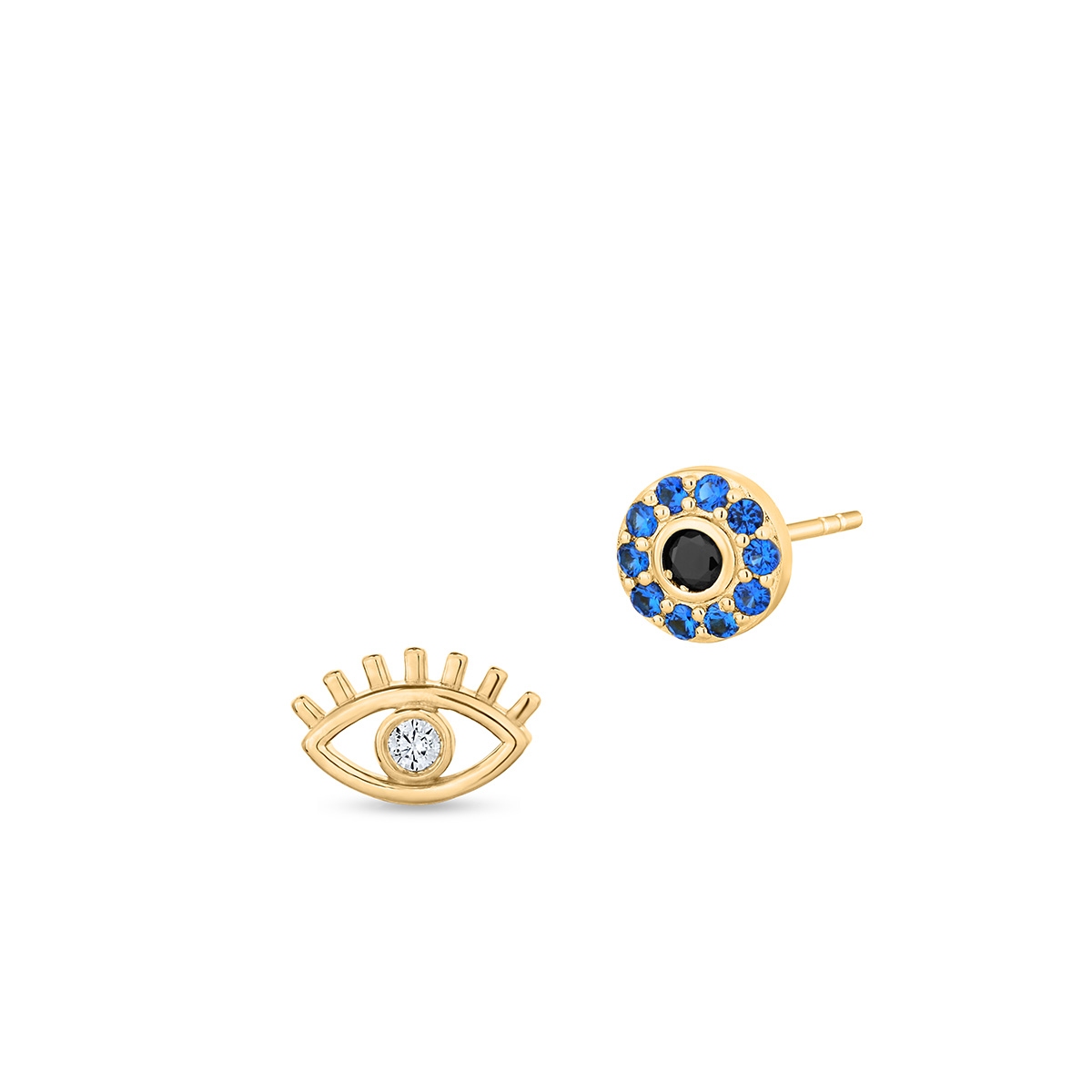 Kolczyki srebrne asymetryczne oko proroka