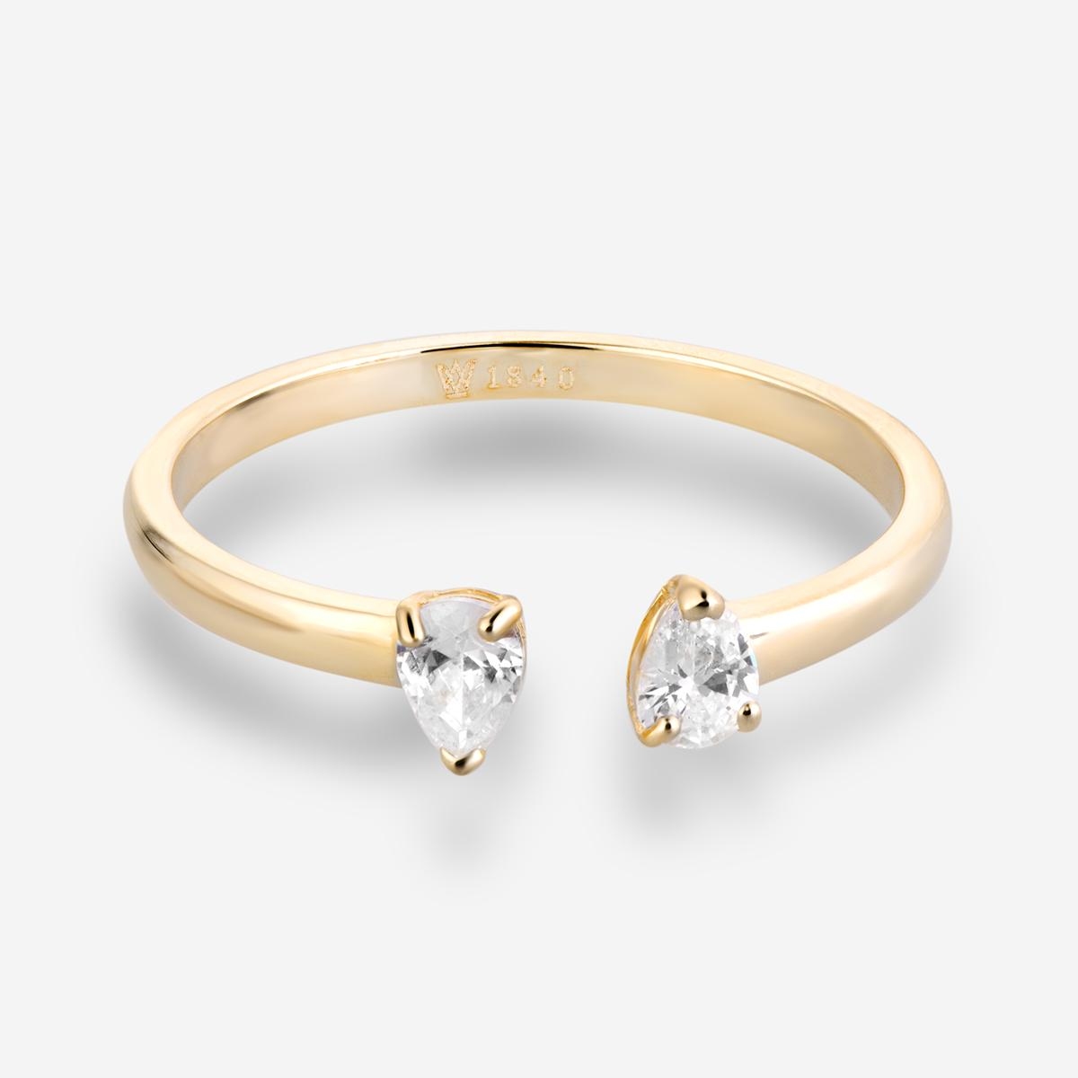 Pierścionek złoty z cyrkoniami