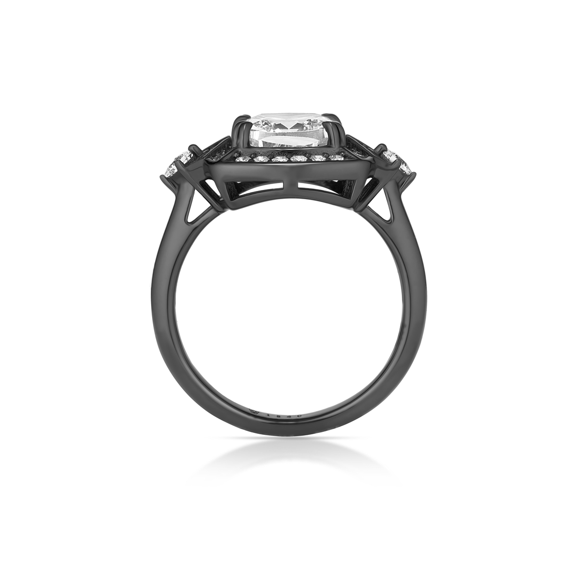 Pierścionek srebrny czarne rodowanie METEORY