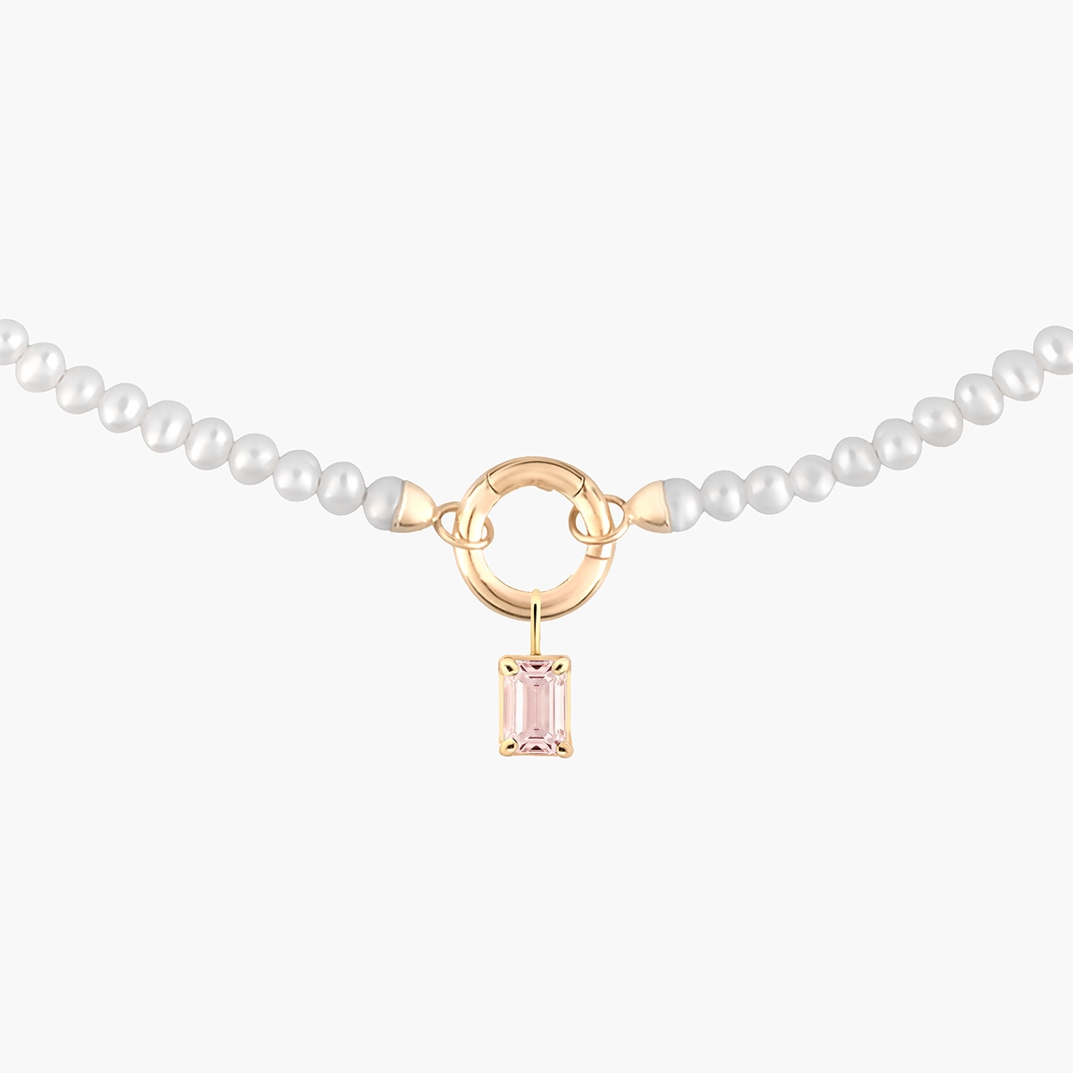 Wisiorek złoty z kwarcem różowym