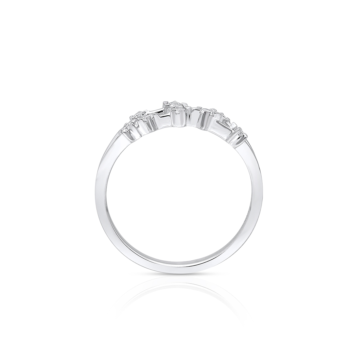 Pierścionek białe złoto z brylantami