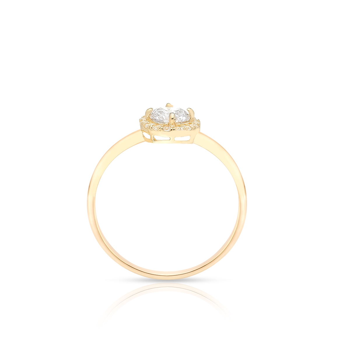 Pierścionek złoty z cyrkoniami