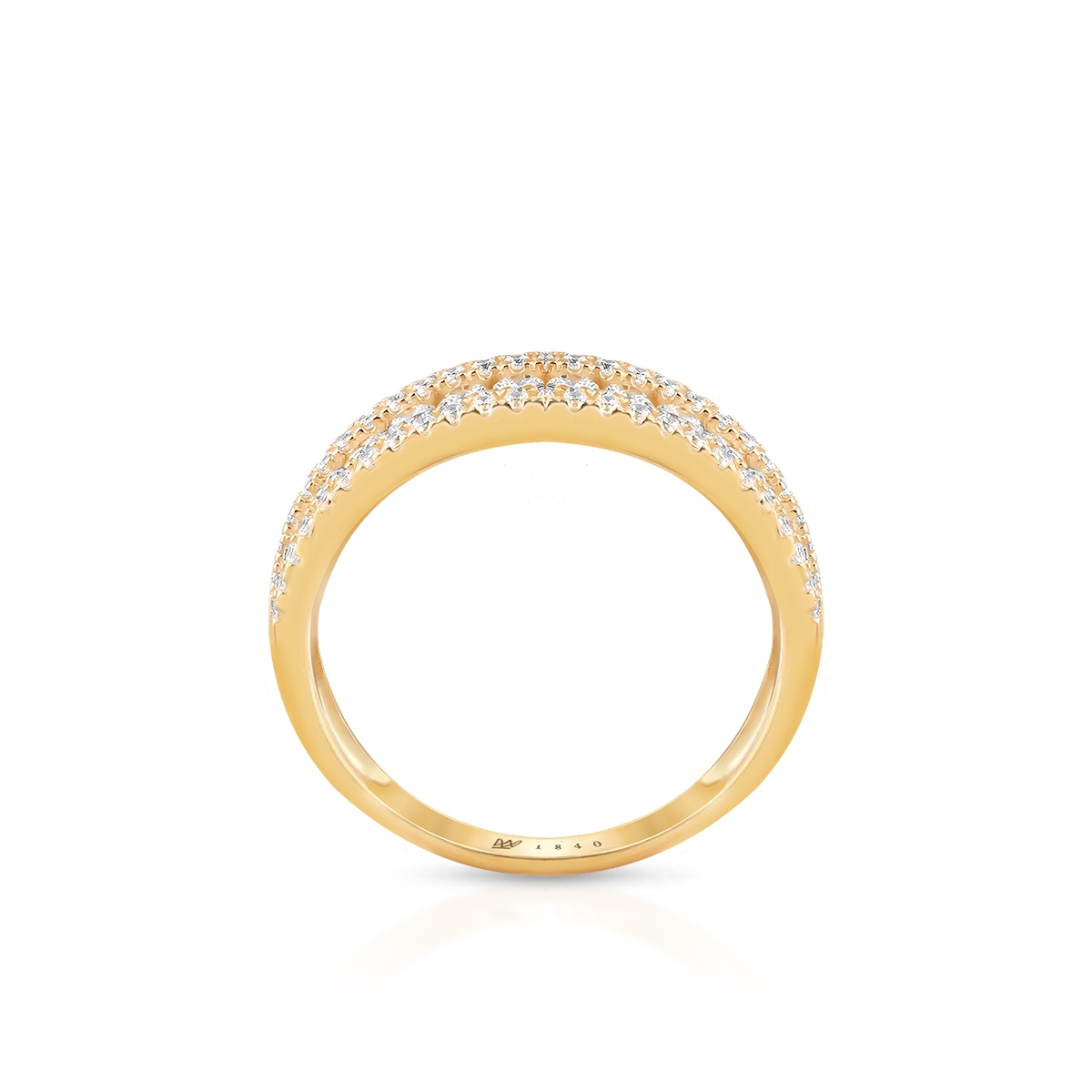 Pierścionek złoty z cyrkoniami Ceremonials