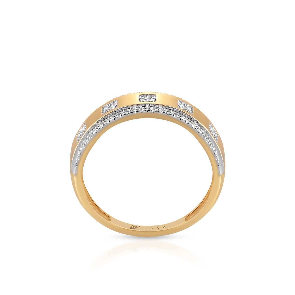 Pierścionek złoty z diamentami