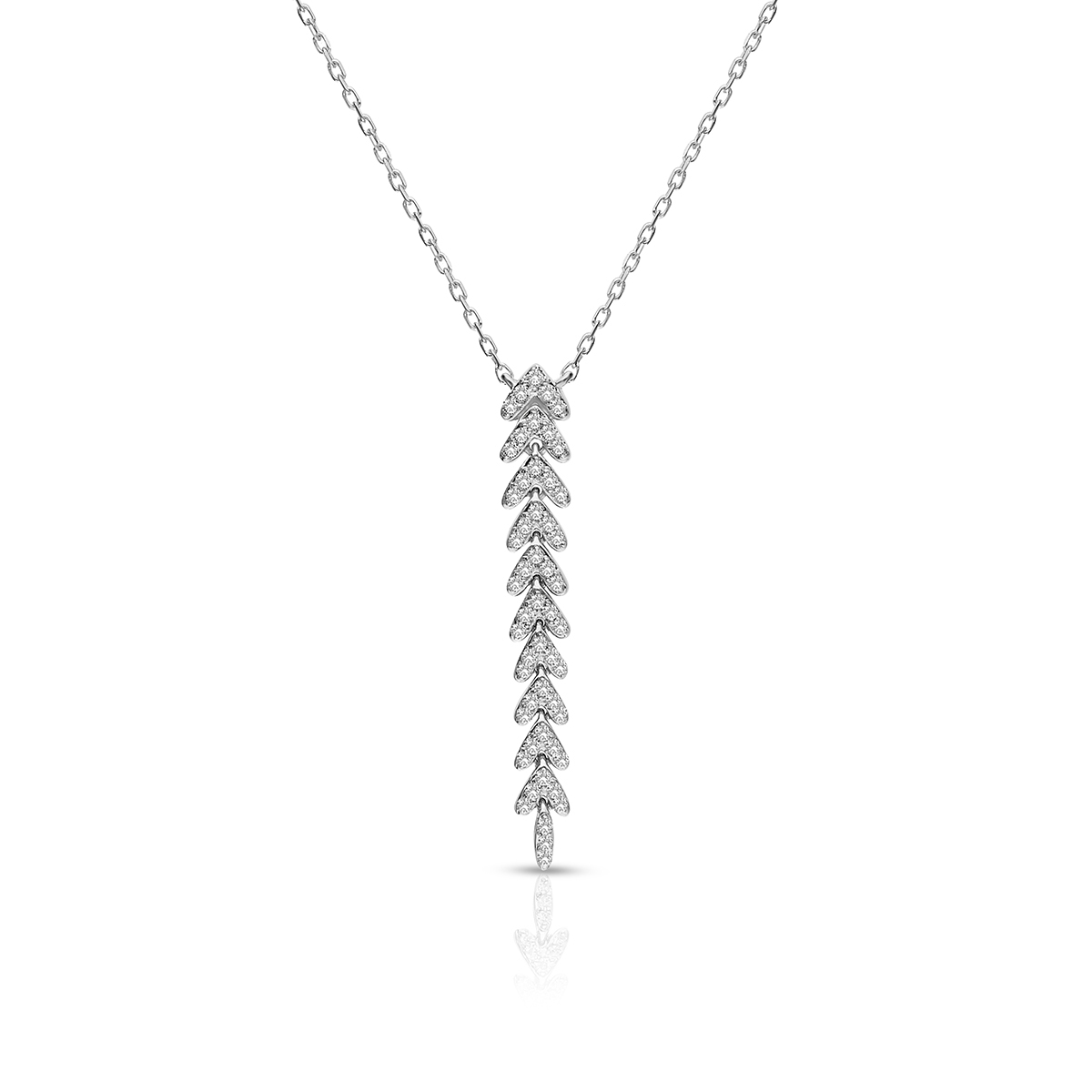 Naszyjnik białe złoto z diamentami