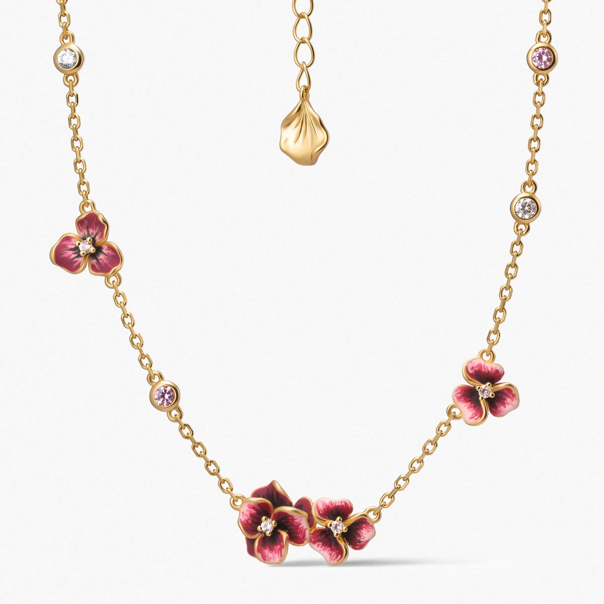 Naszyjnik srebrny Kwiaty Nocy Bratki