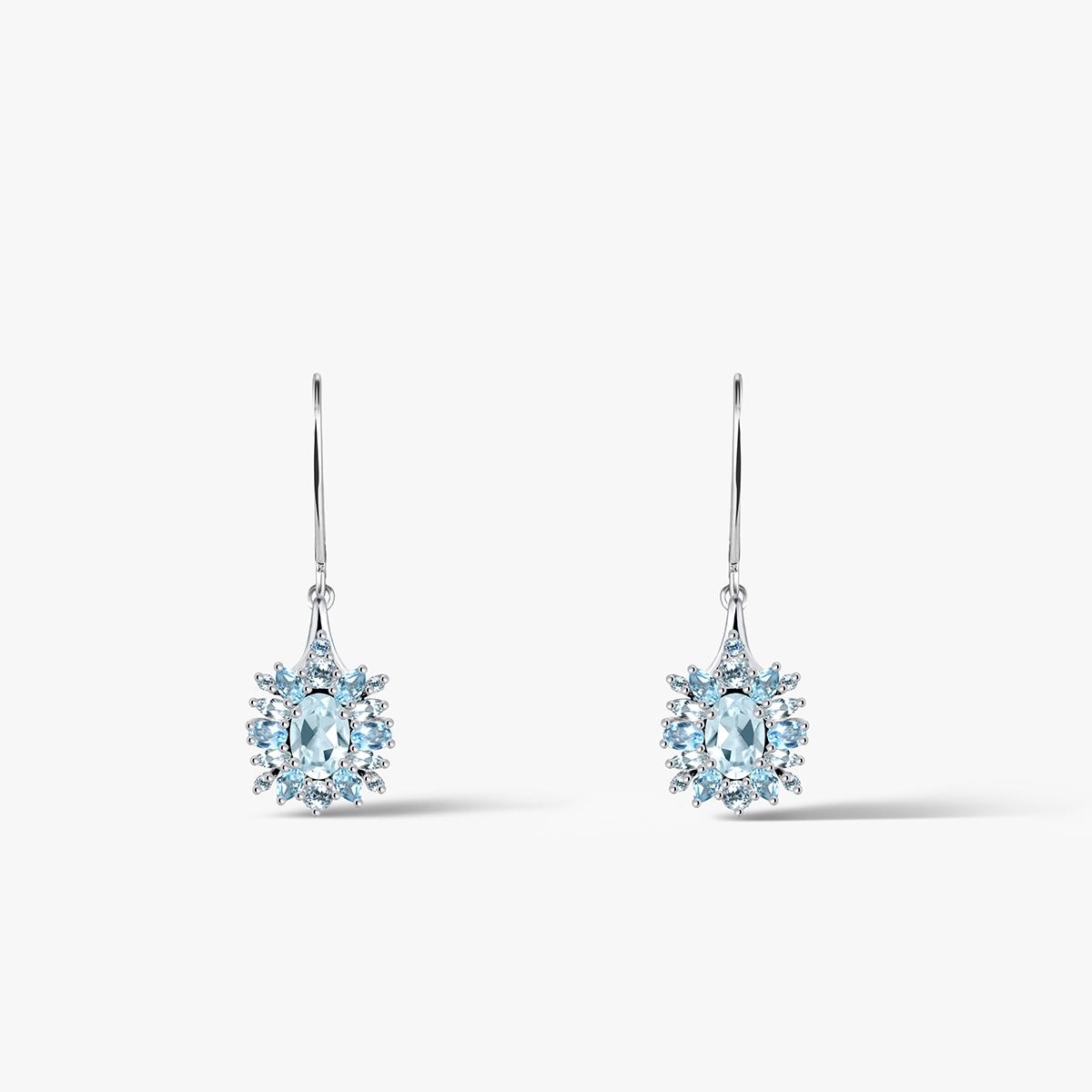 Kolczyki srebrne z topazami Szekspirowska