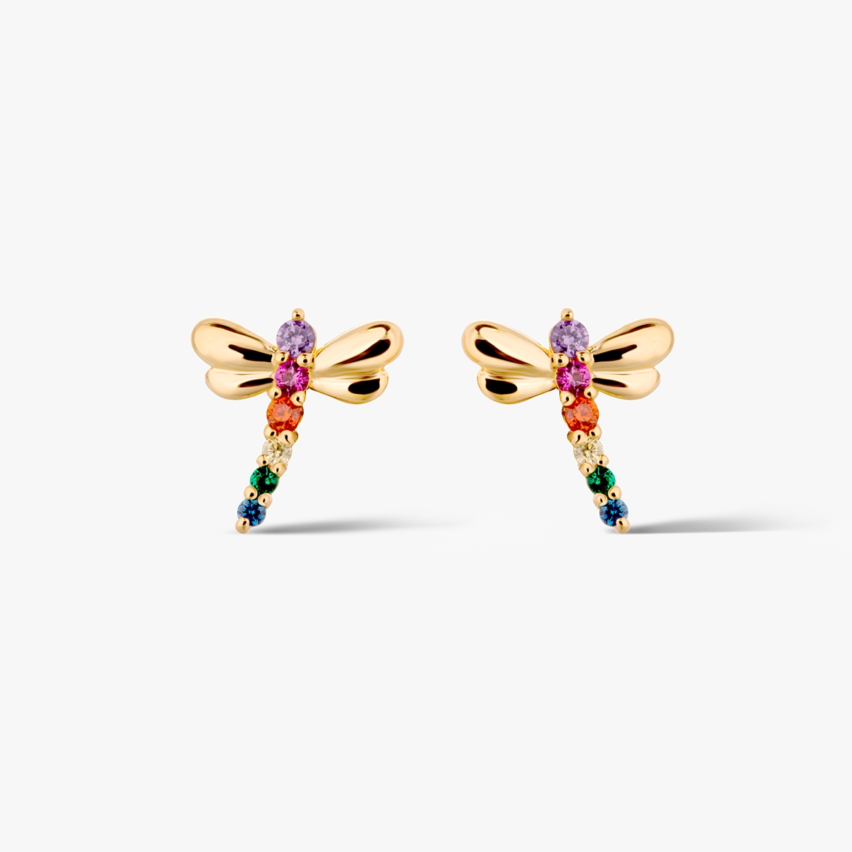 Kolczyki srebrne kolorowe ważki