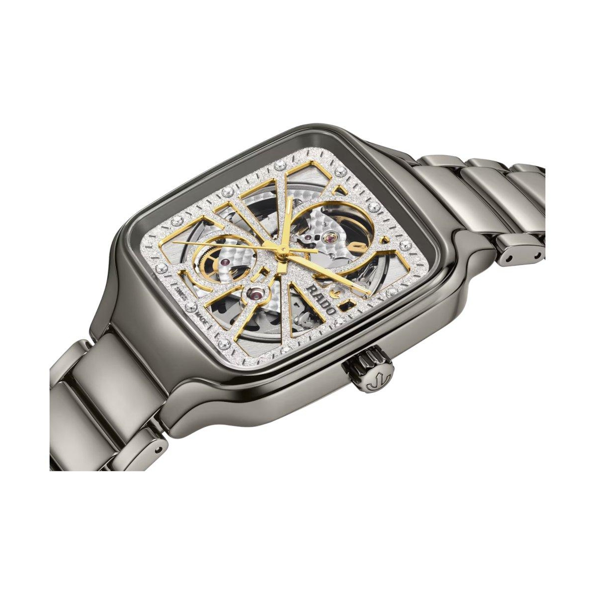 ZEGAREK RADO TRUE SQUARE AUTOMATIC OPEN HEART SPARKLING