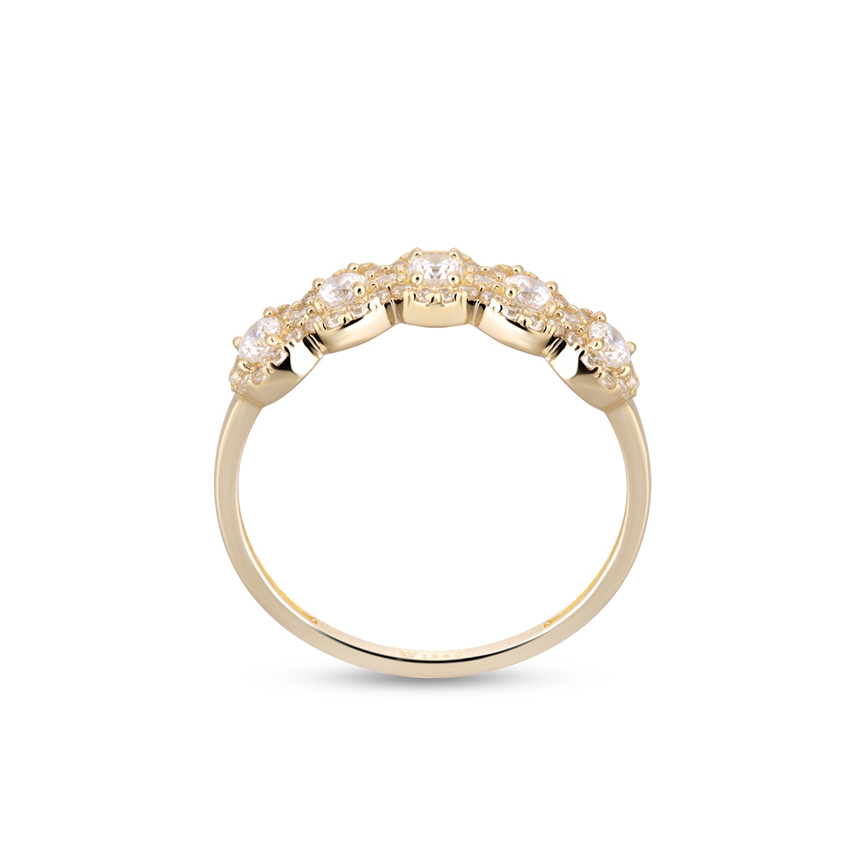 Pierścionek złoty z cyrkoniami