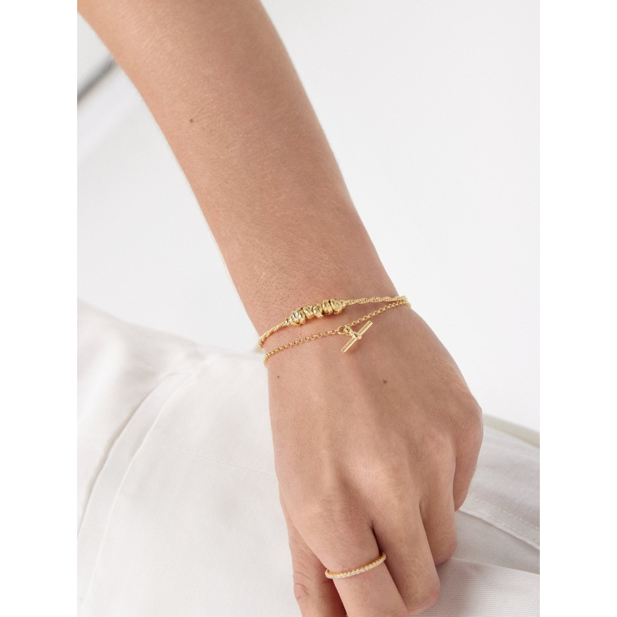 Bransoleta srebrna pozłacana