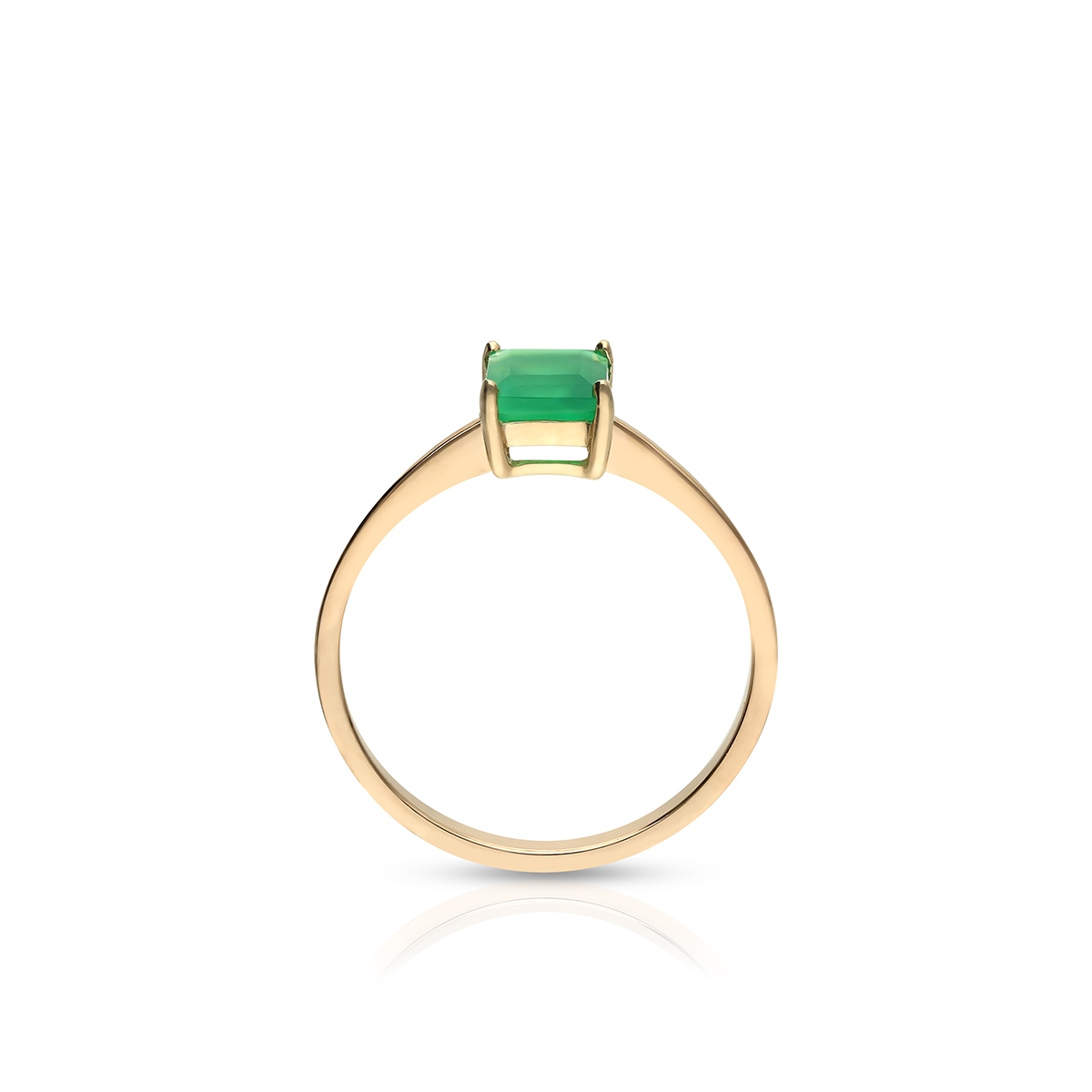 Pierścionek złoty z agatem