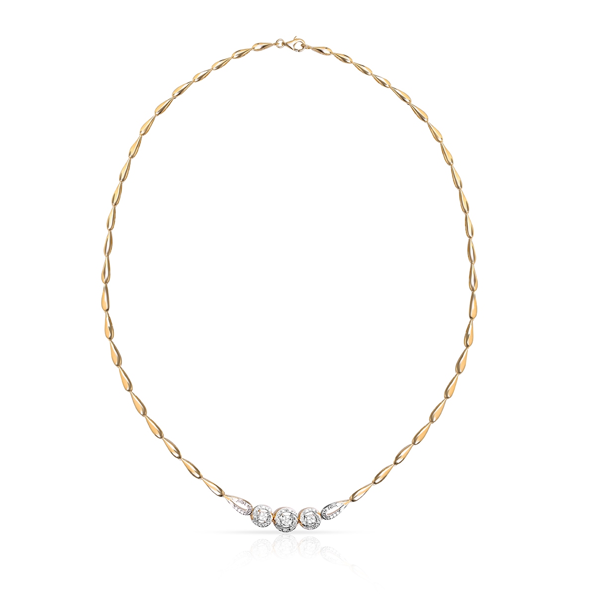 Naszyjnik złoty bicolor z diamentami