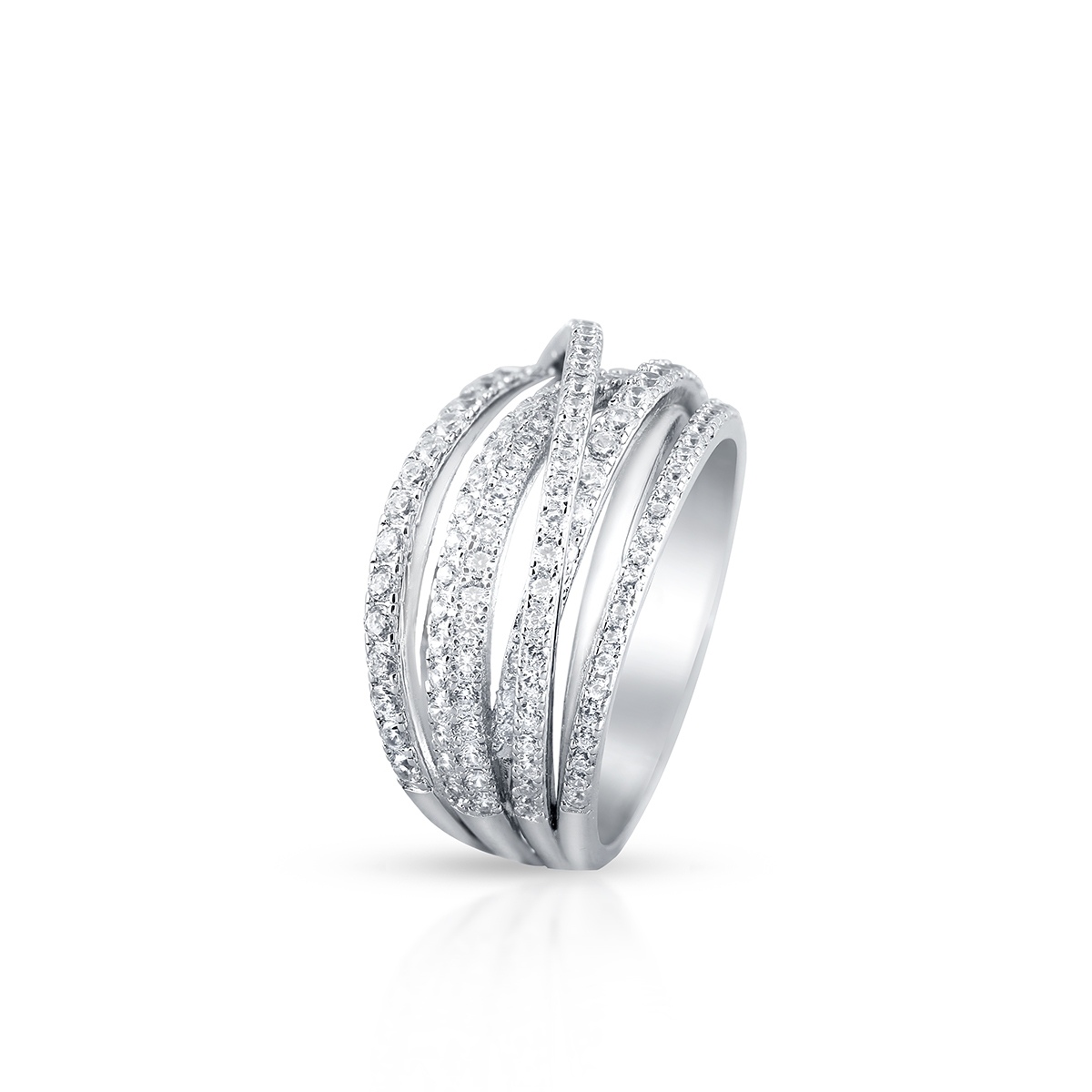 Pierścionek srebrny z cyrkoniami