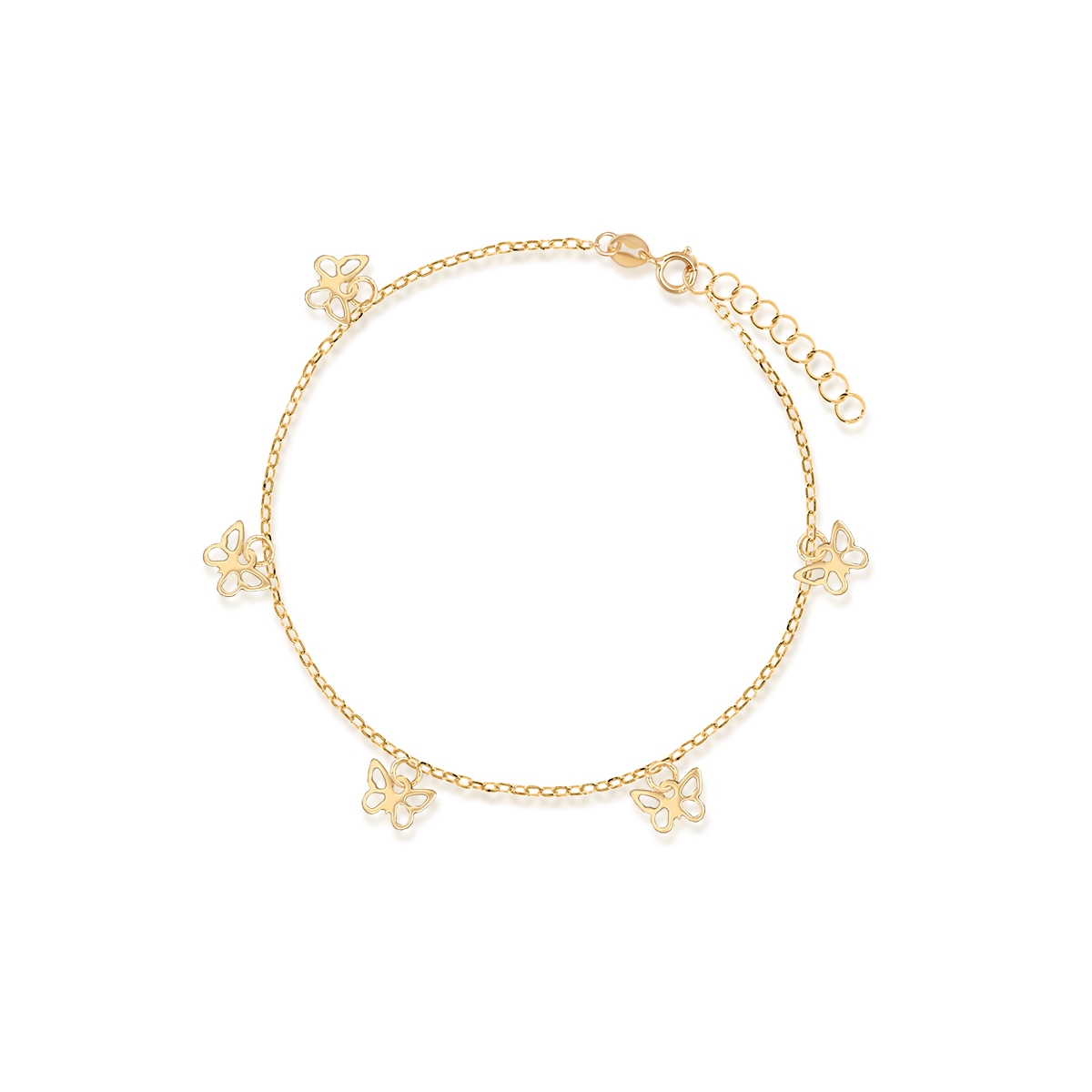 Bransoleta złota z motylami