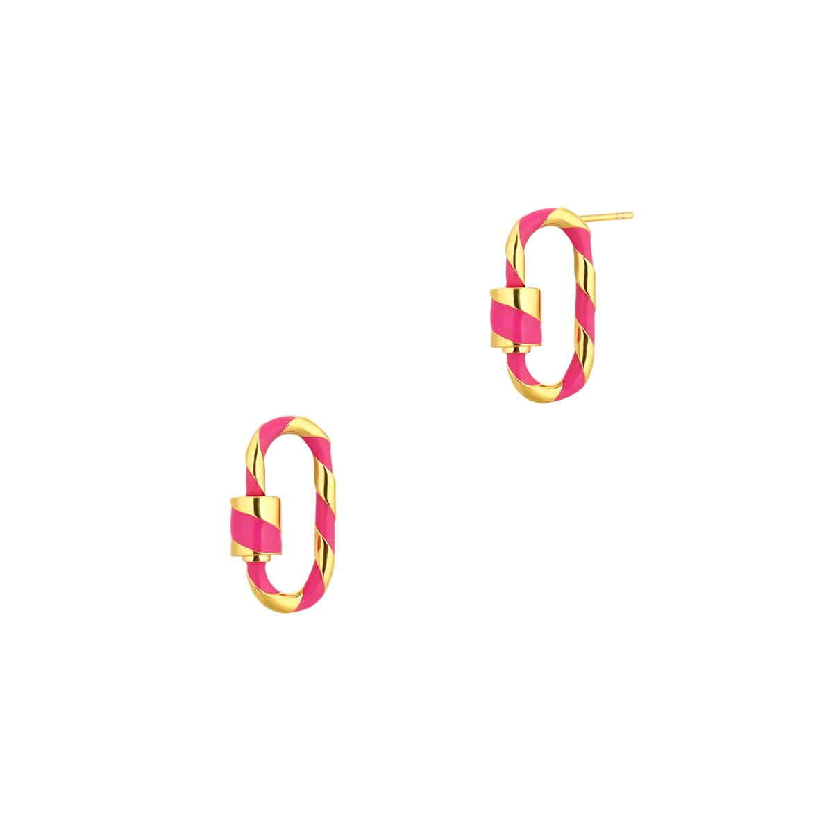 Kolczyki z emaliowanym karabińczykiem Wonderland