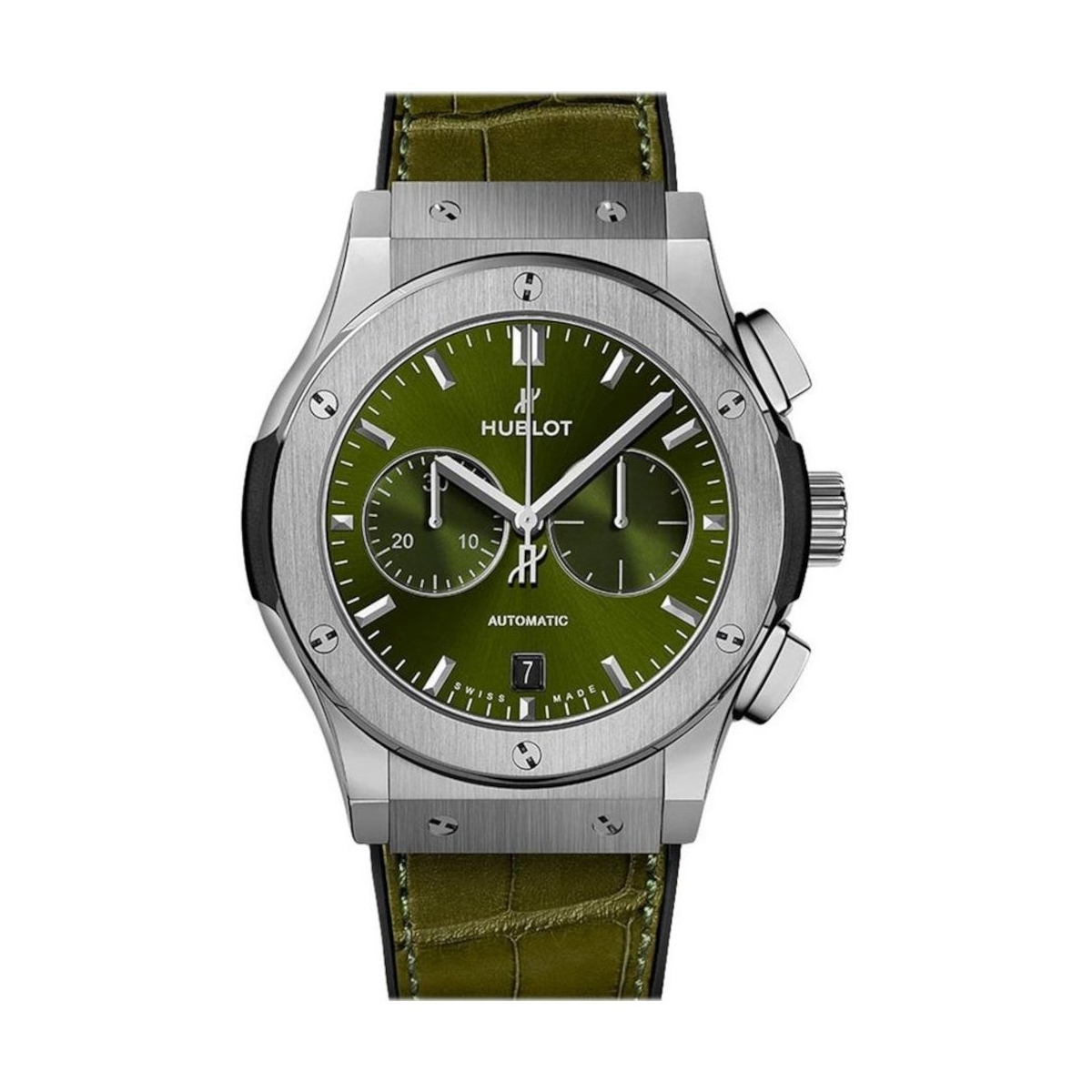 ZEGAREK HUBLOT CLASSIC FUSION CHRONOGRAPH TITANIUM GREEN