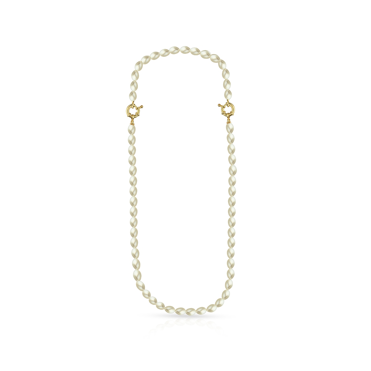 Naszyjnik srebrny pozłacany z perłami