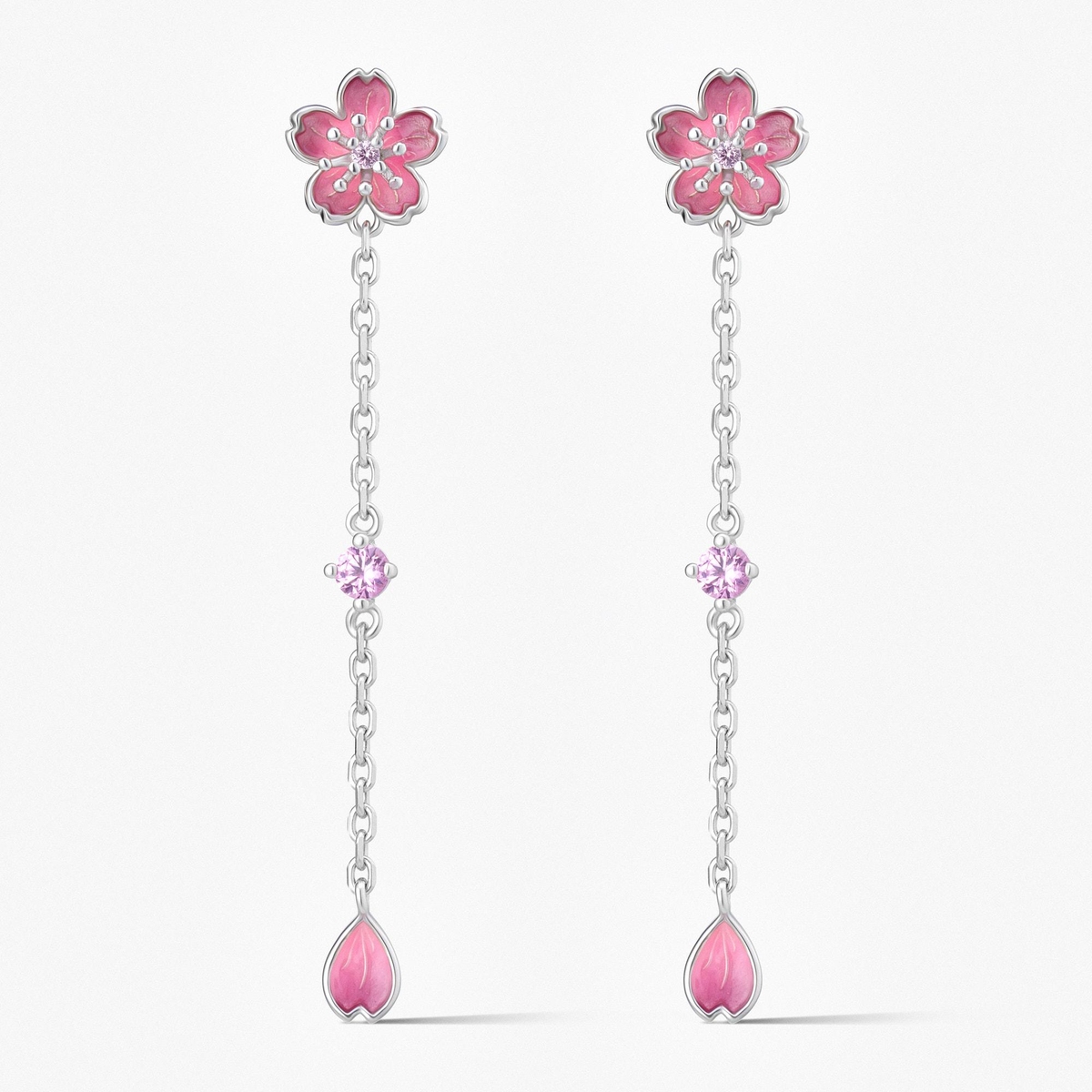 Kolczyki srebrne Kwiaty Nocy Wiśnia