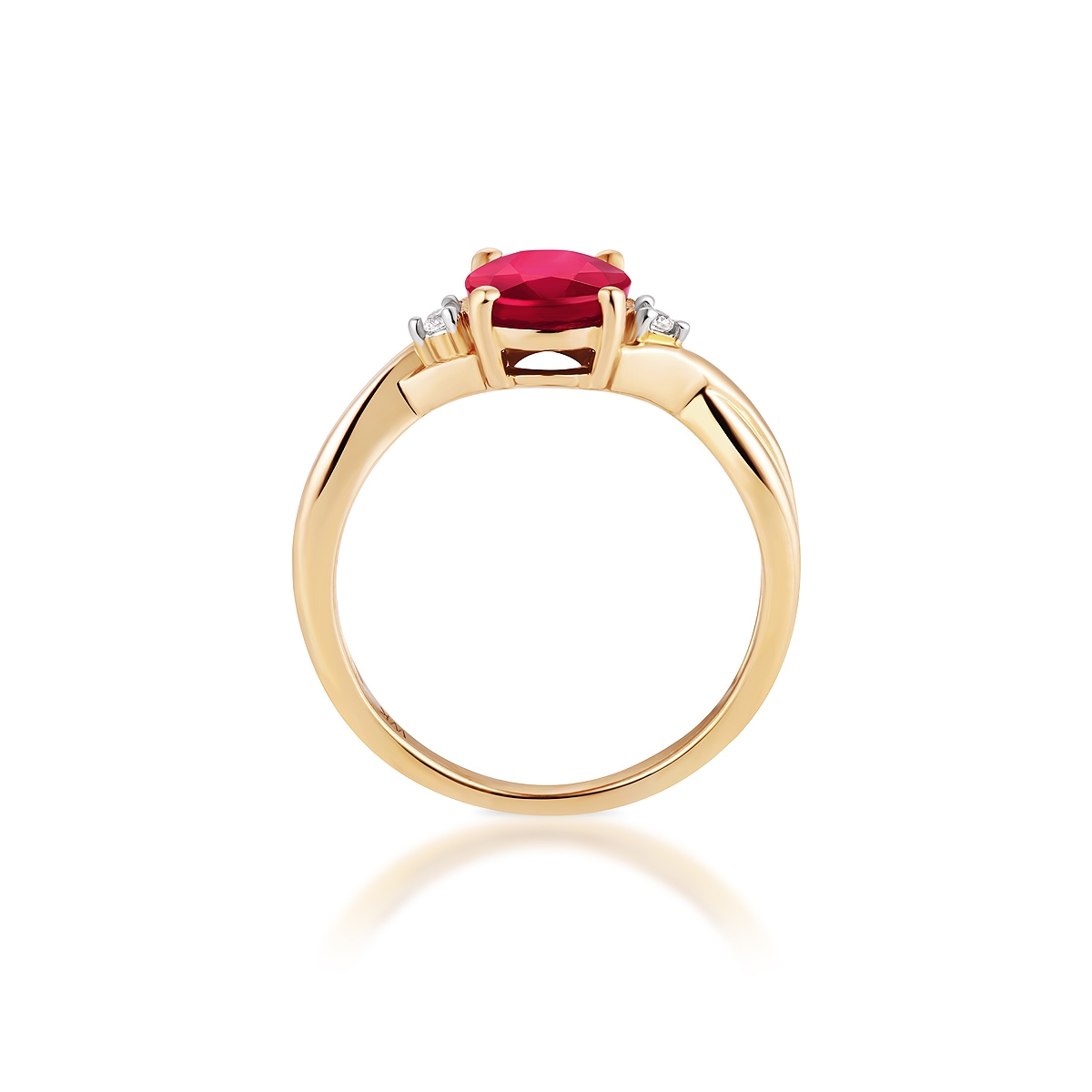 Pierścionek złoty z rubinem