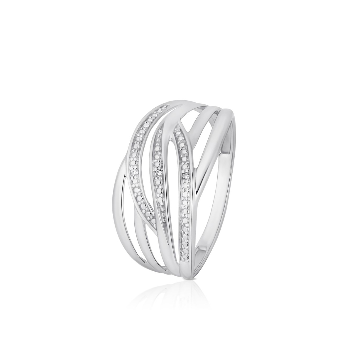 Pierścionek białe złoto z diamentami