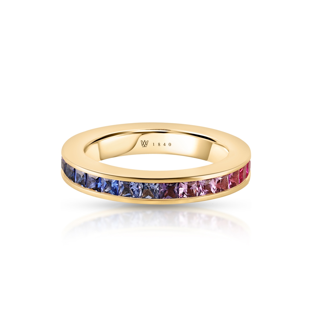 Pierścionek złoty z szafirami