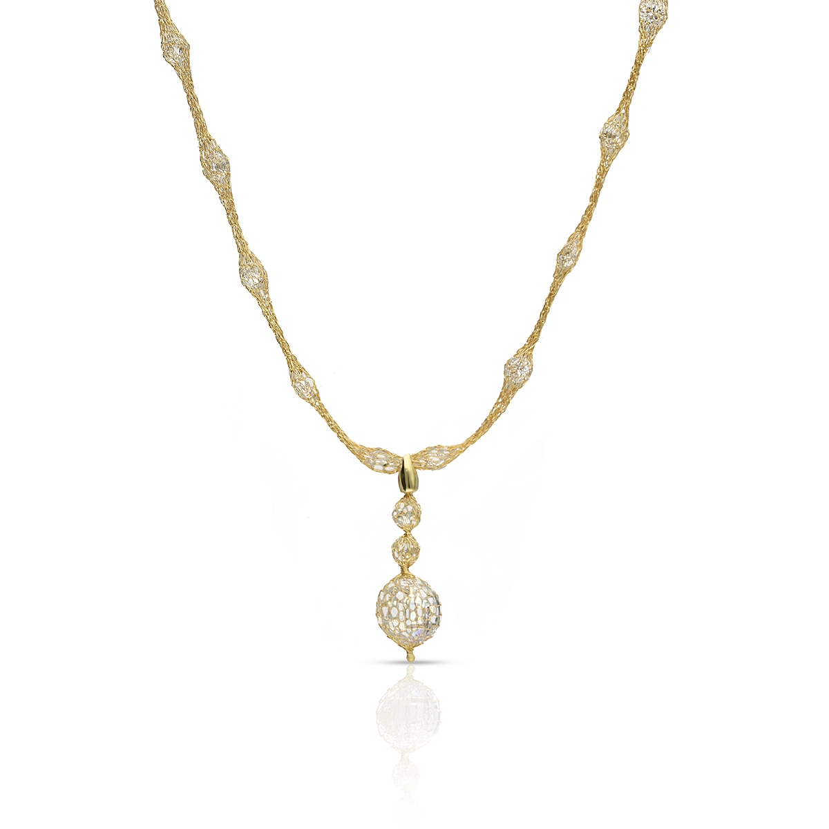 Naszyjnik złoty z cyrkoniami