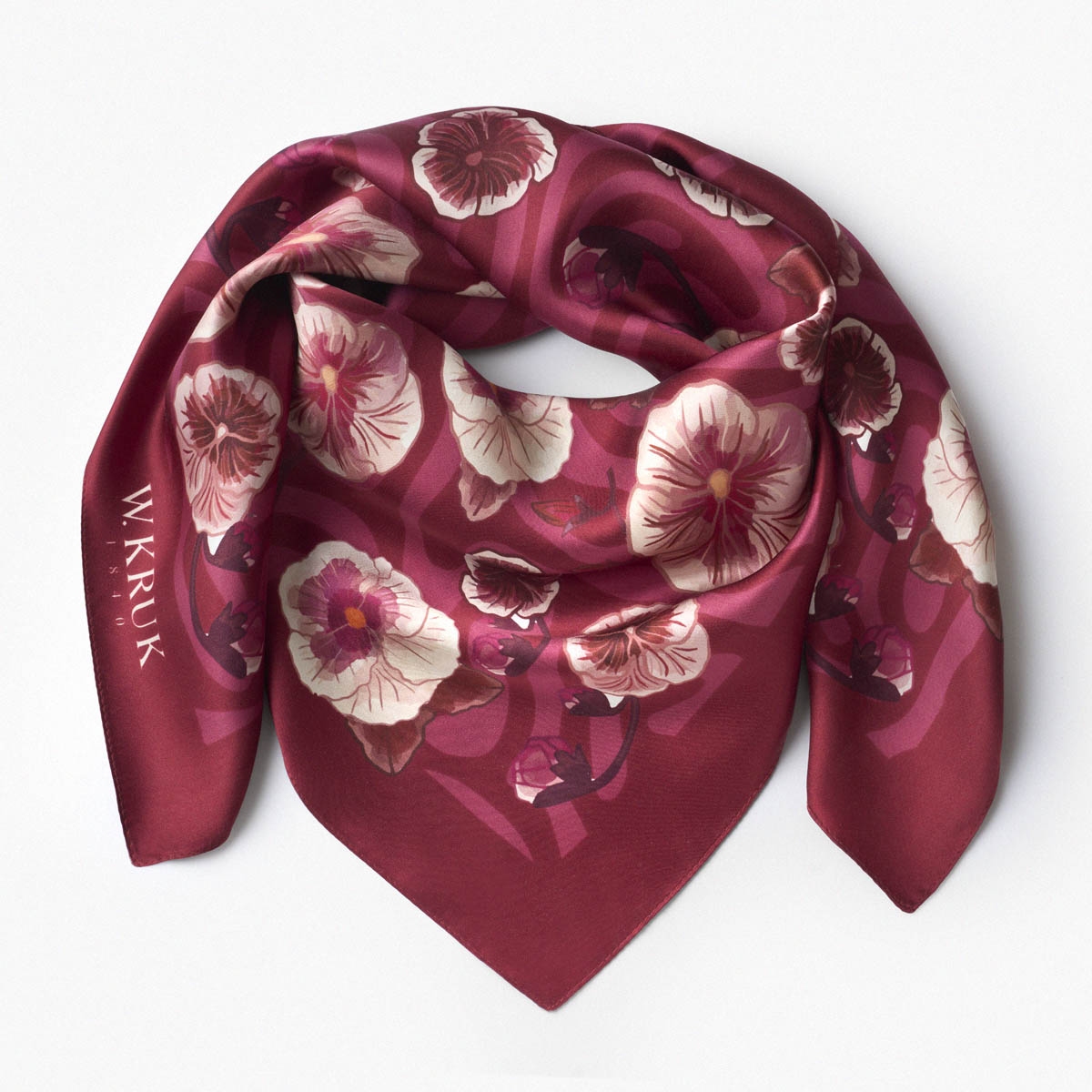 Chusta jedwabna Kwiaty Nocy Bratki