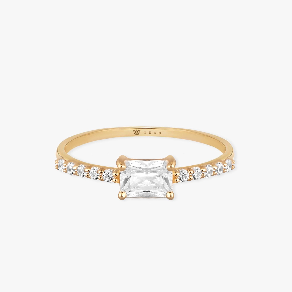 Pierścionek złoty z cyrkoniami Ceremonials