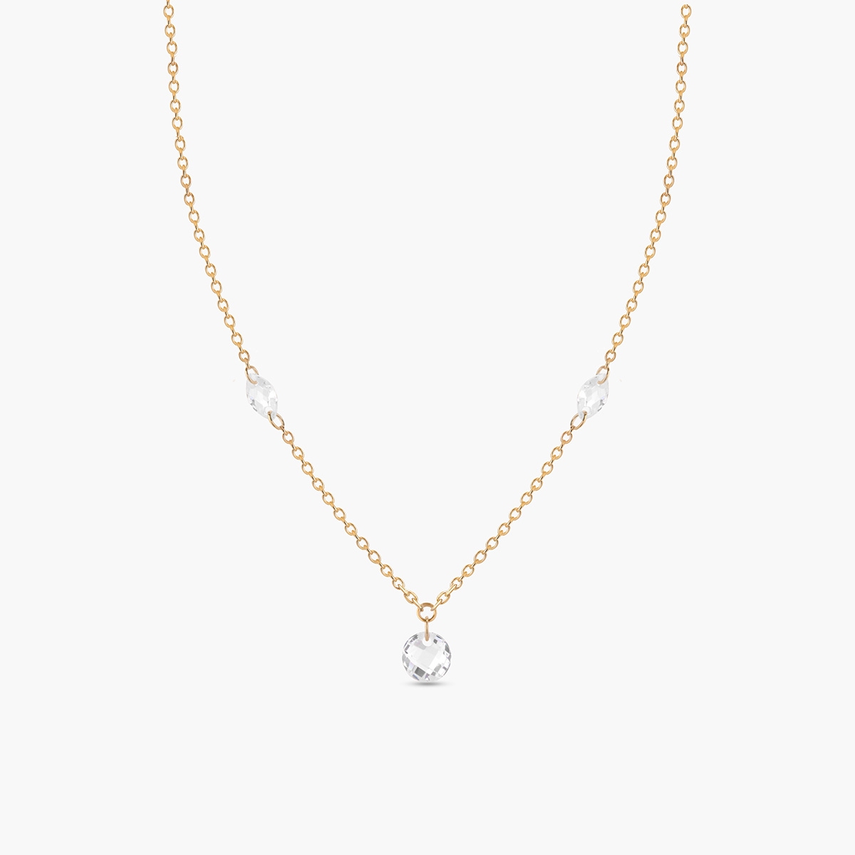 Naszyjnik złoty z cyrkoniami