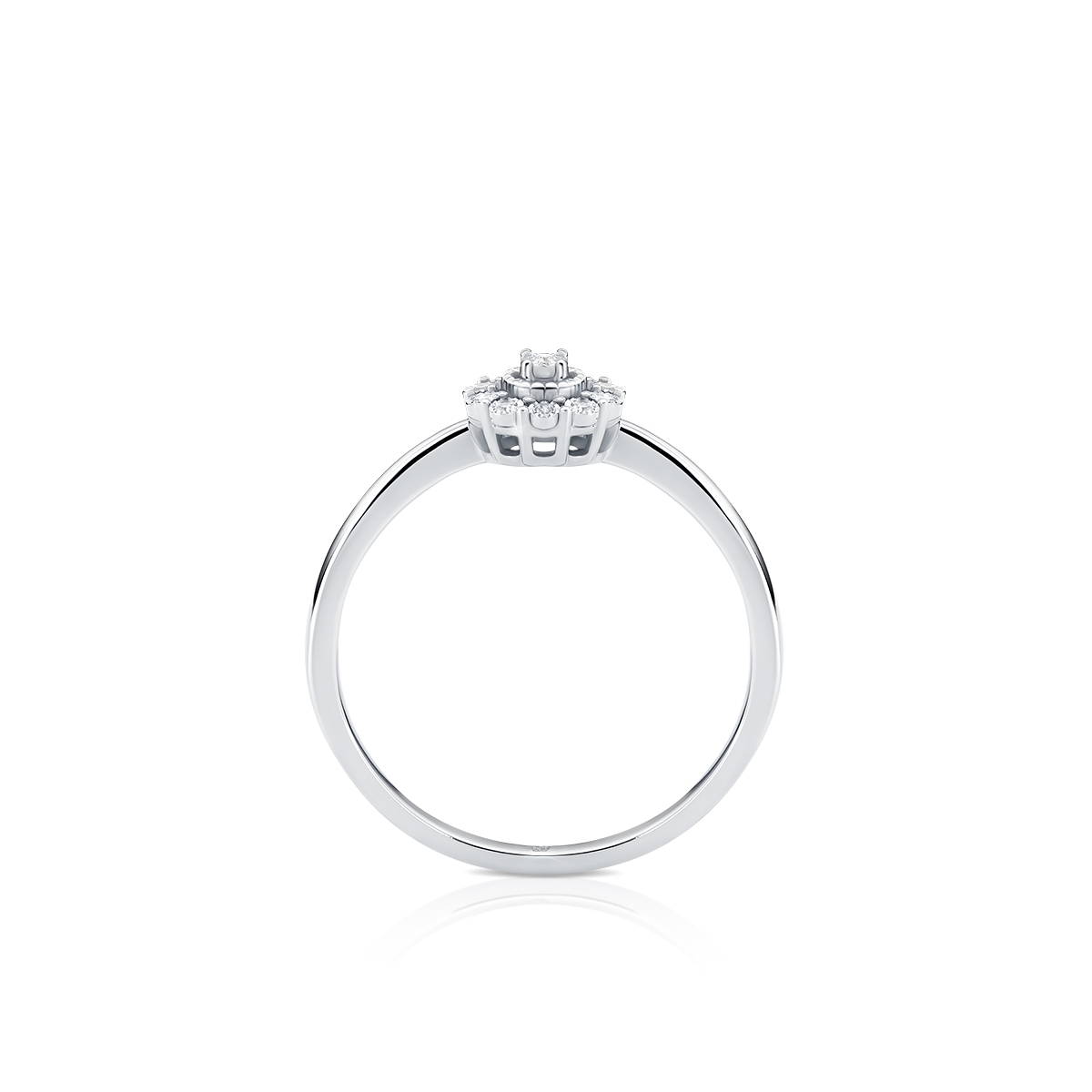 Pierścionek białe złoto z diamentami