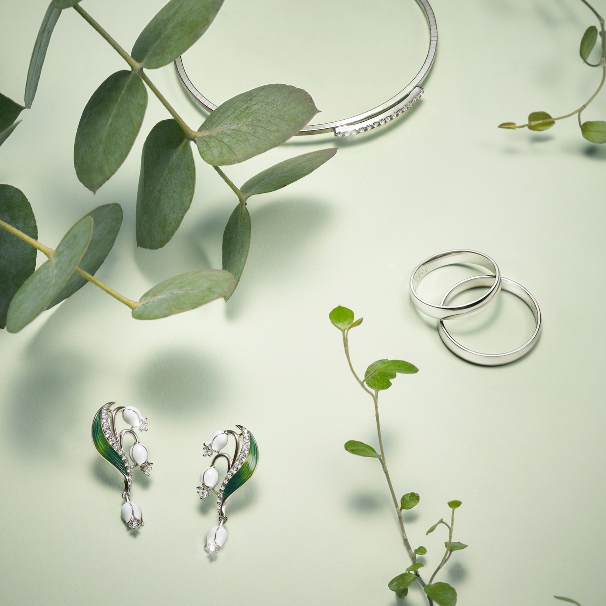 Kolczyki srebrne Kwiaty Nocy Konwalia