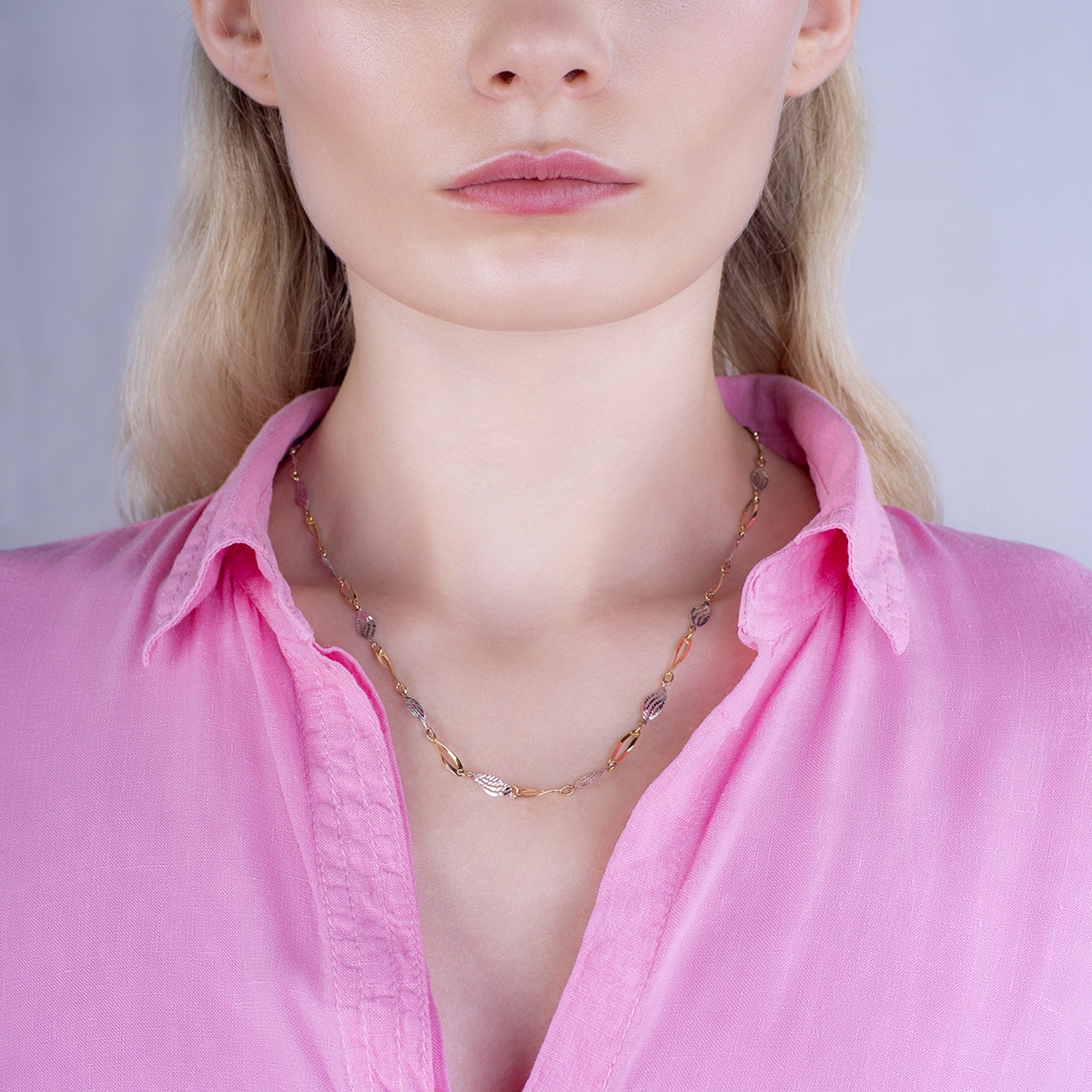 Naszyjnik złoty bicolor