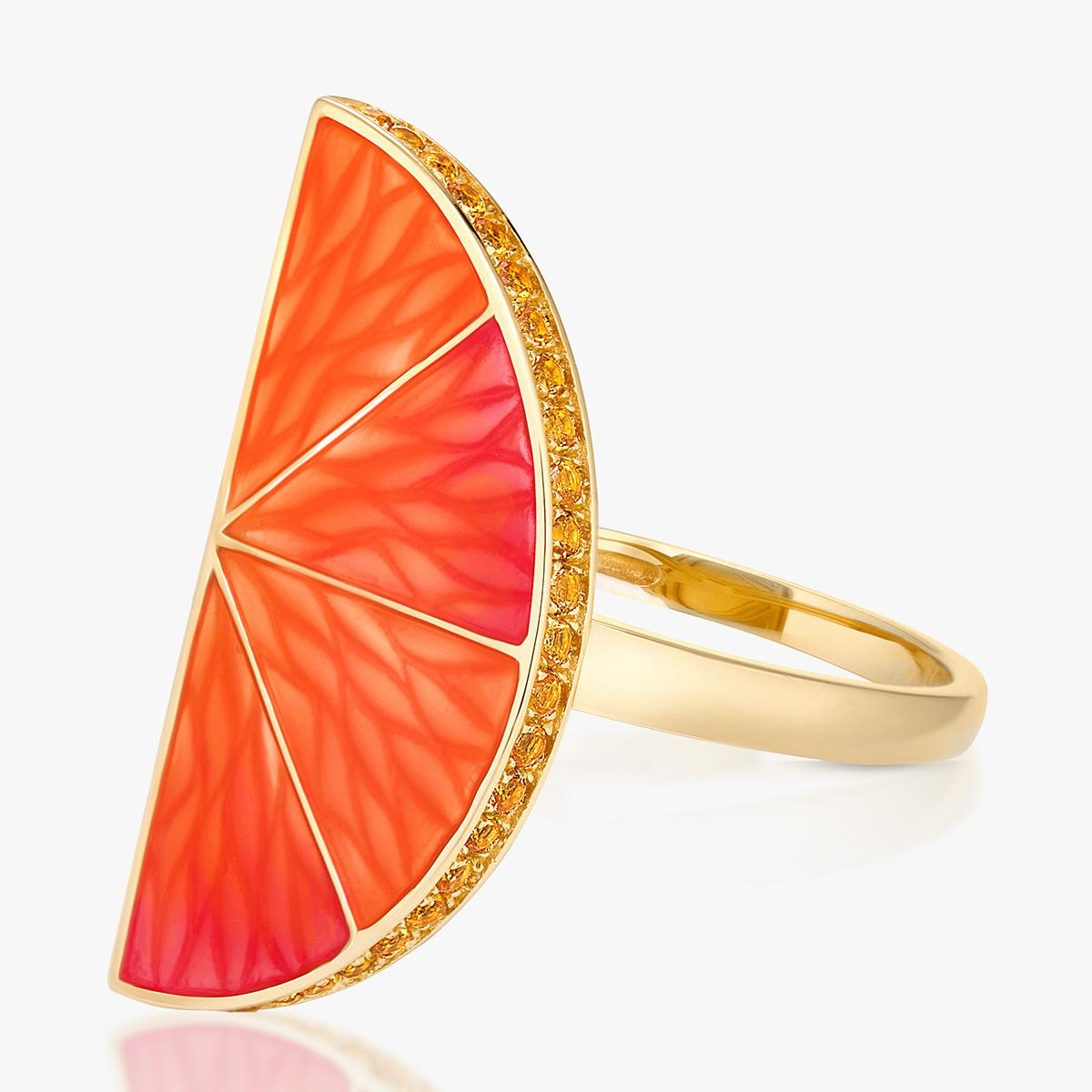 Pierścionek srebrny Kwiaty Nocy Cytrusy