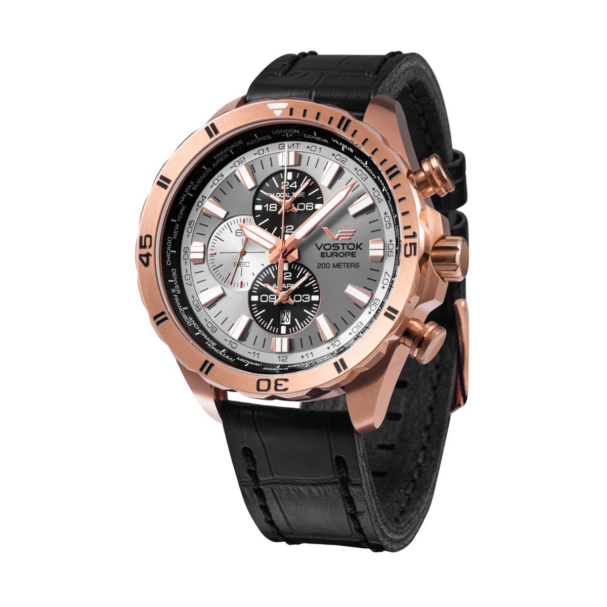 ZEGAREK VOSTOK EUROPE ALMAZ SPACE STATION DUAL TIME