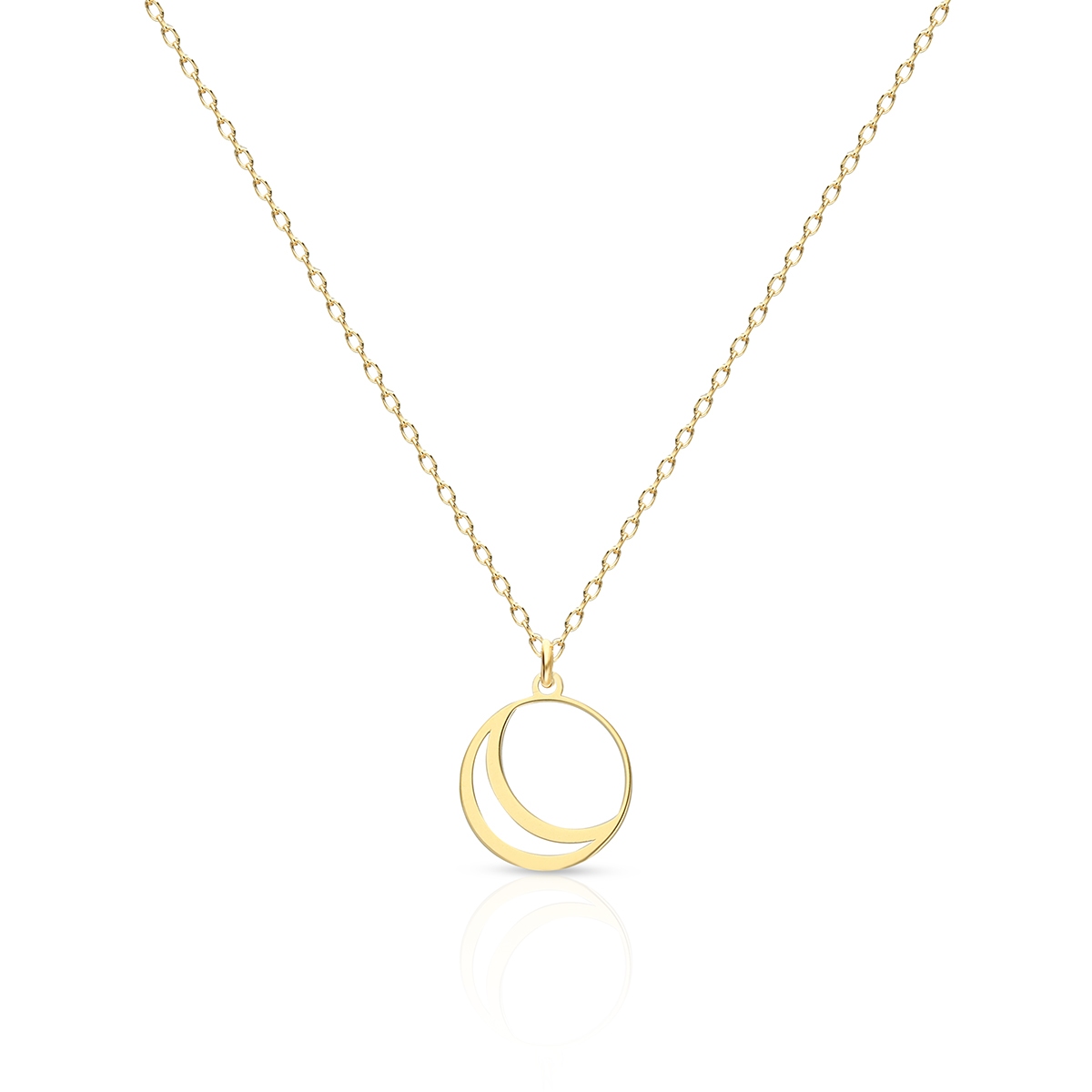 Naszyjnik srebrny pozłacany półksiężyc