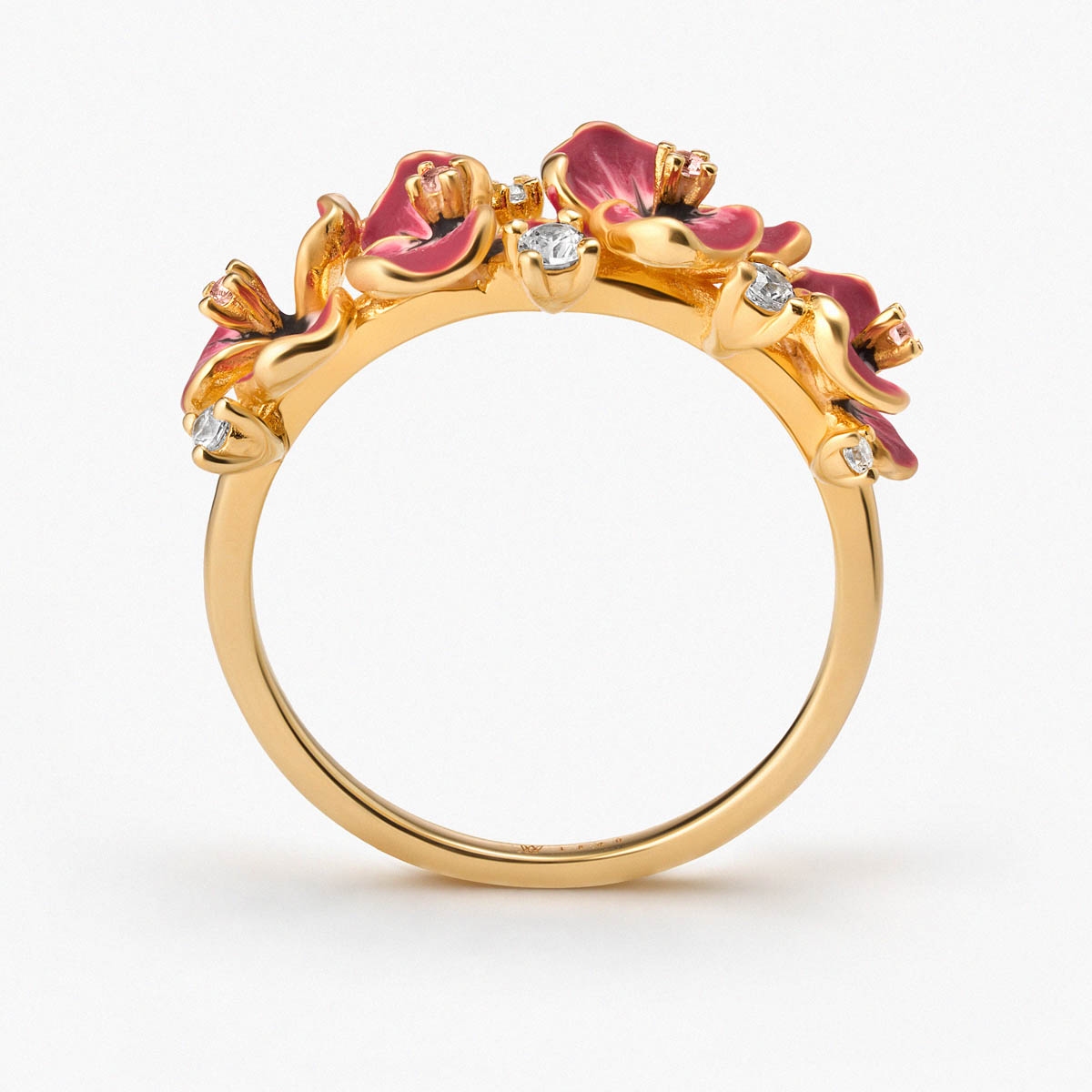 Pierścionek srebrny Kwiaty Nocy Bratki