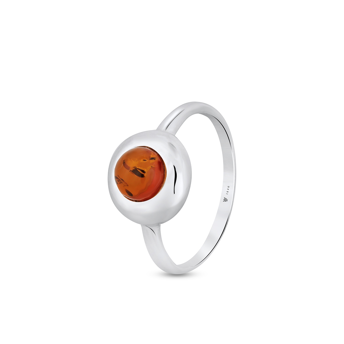 Pierścionek srebrny z bursztynem