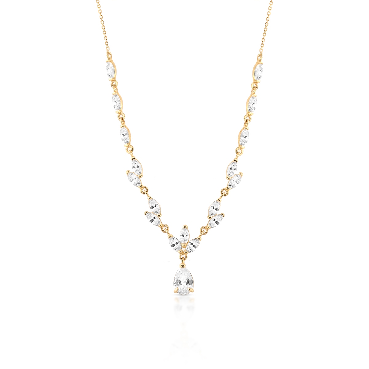 Naszyjnik złoty z cyrkoniami Ceremonials