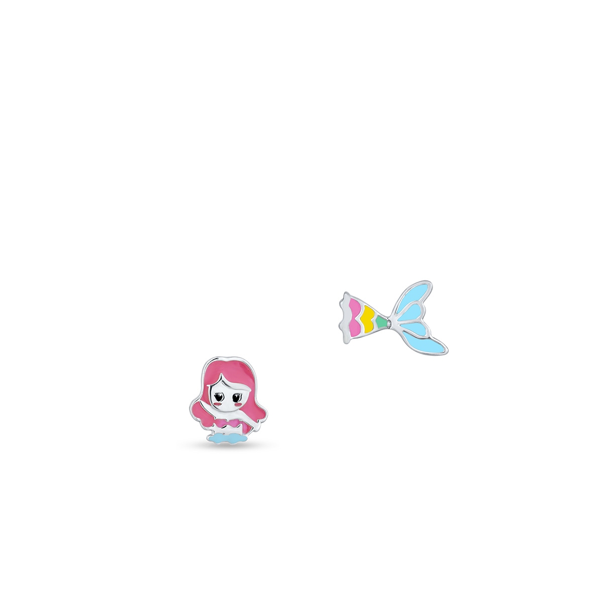 Kolczyki srebrne z motywem syrenki